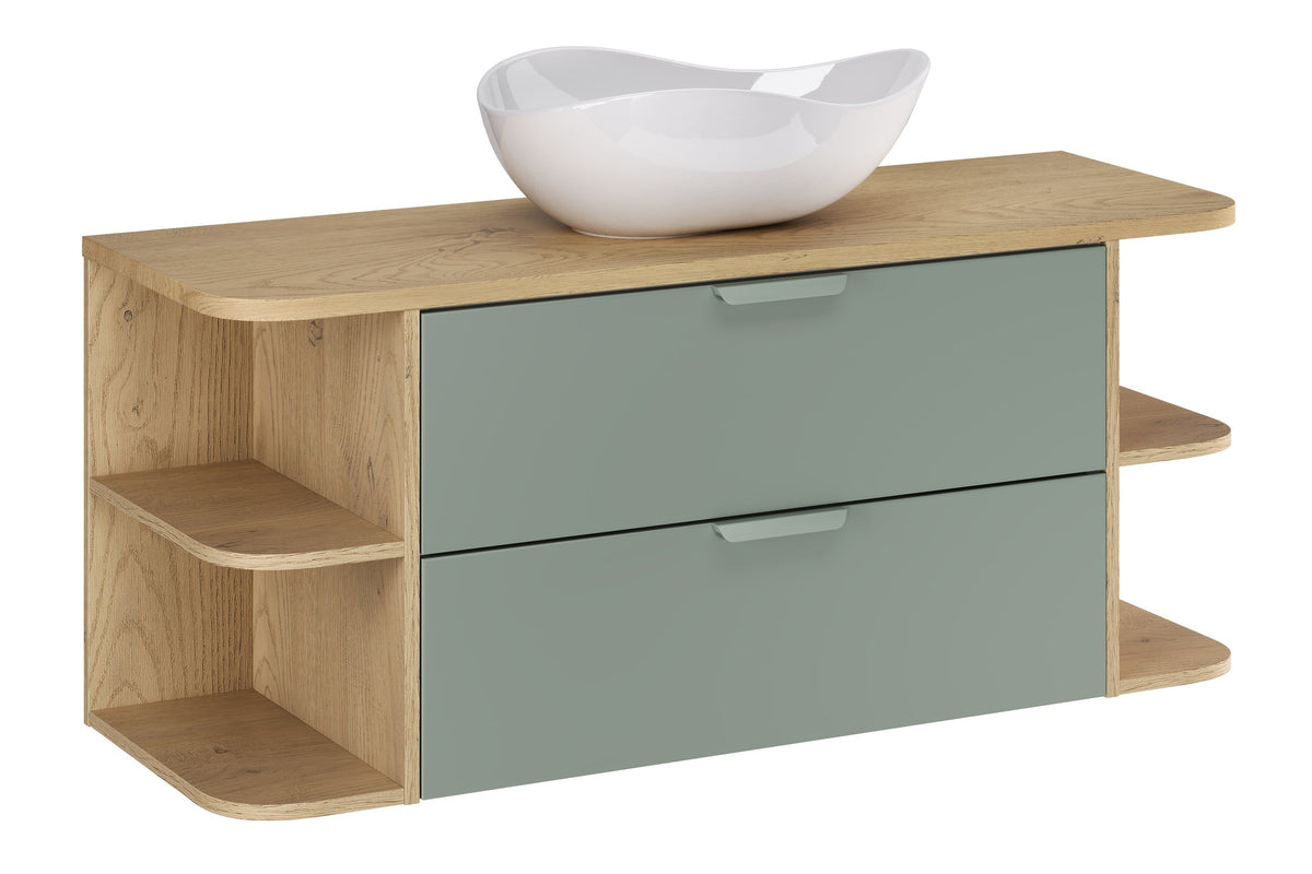 Aster Green Badmöbel-Set – 120 cm, Aloes Matt & Cremona Eiche – Gestalte dein Badezimmer