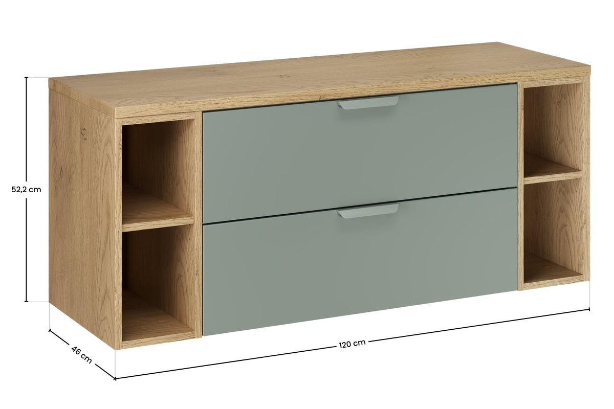 Aster Green Badmöbel-Set – 120 cm, Aloes Matt & Cremona Eiche – Gestalte dein Badezimmer