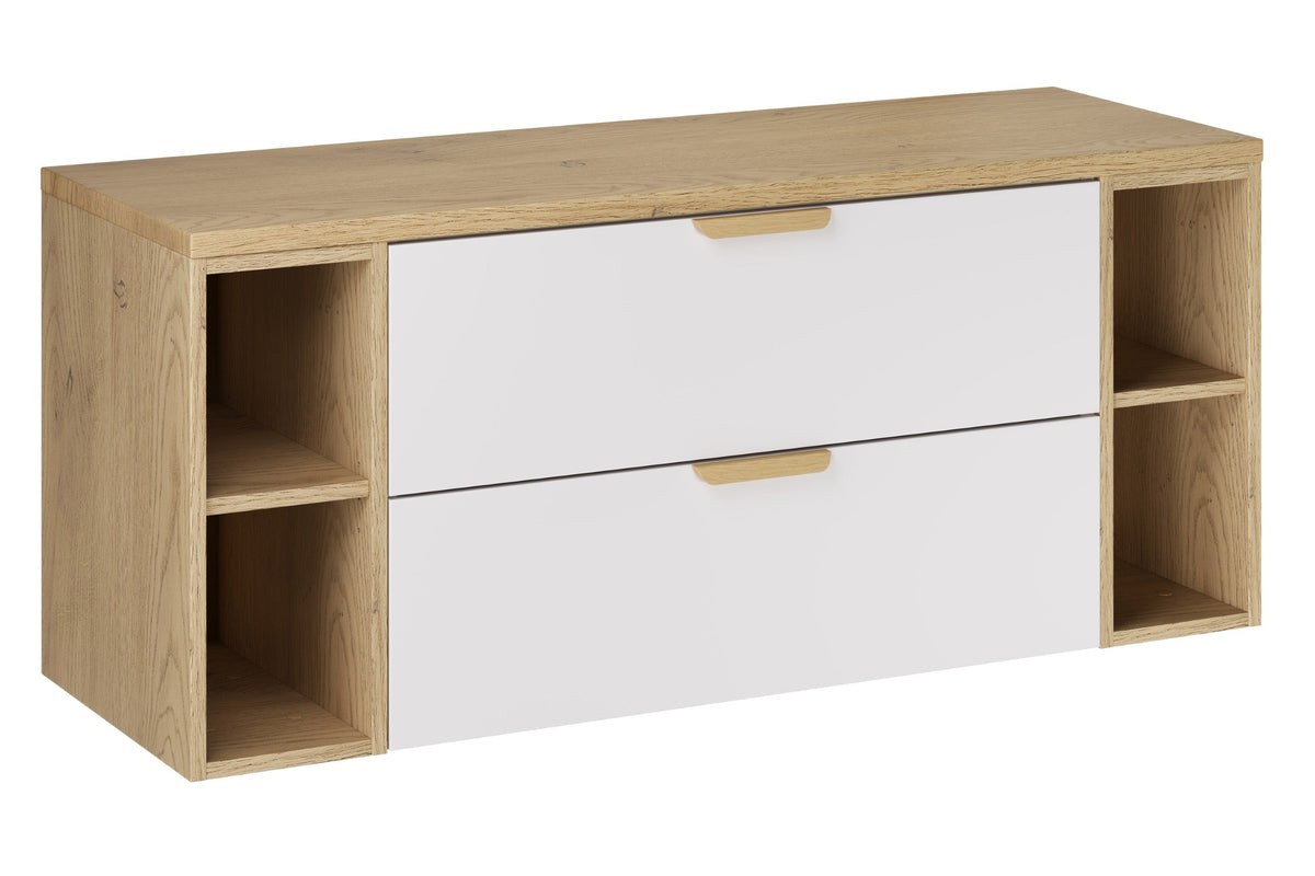 Aster Weißer Badmöbel-Waschtisch-Set – 120 cm, Weiß Matt & Cremona Eiche – Gestalten Sie Ihr Bad