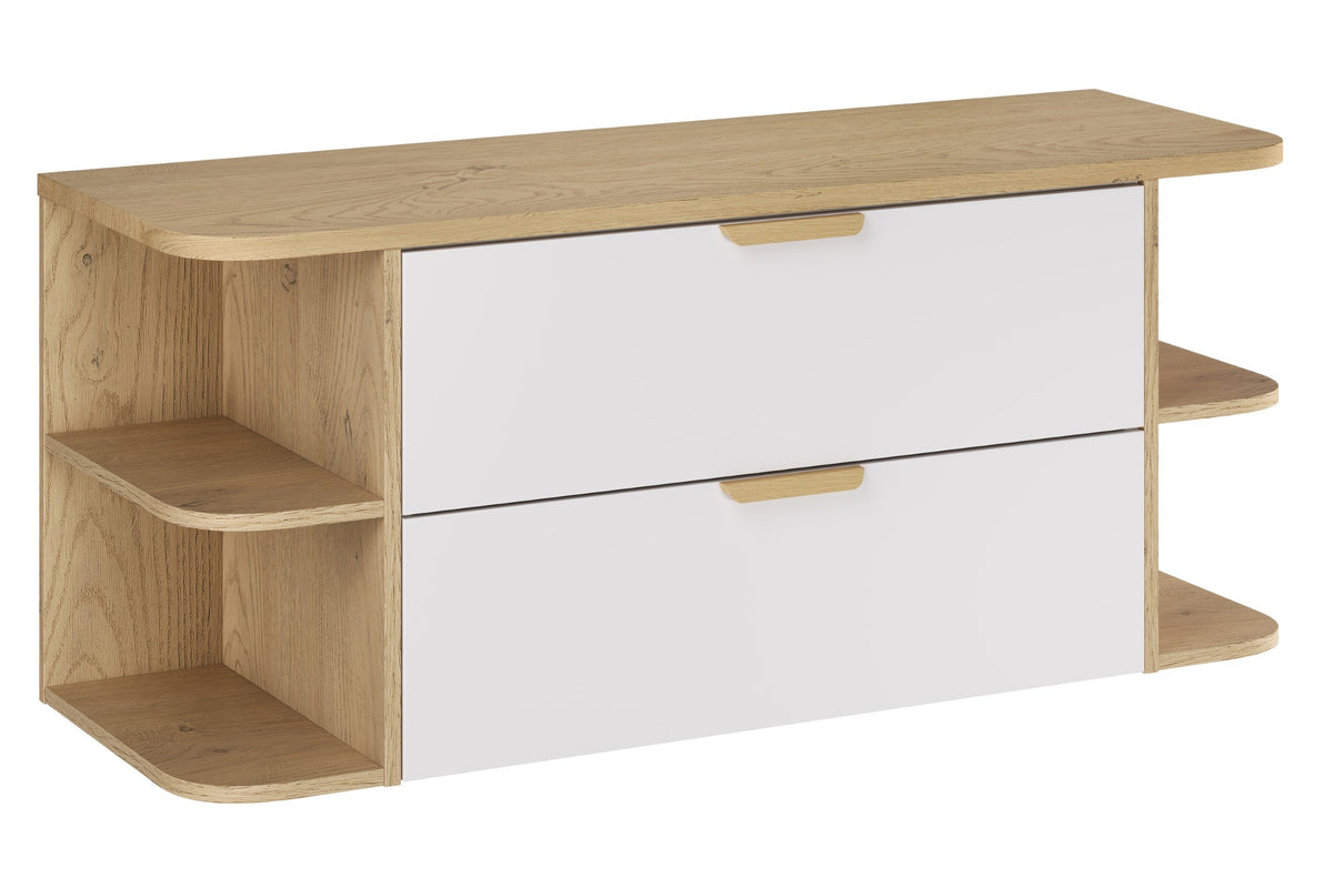Aster Weißer Badmöbel-Waschtisch-Set – 120 cm, Weiß Matt & Cremona Eiche – Gestalten Sie Ihr Bad