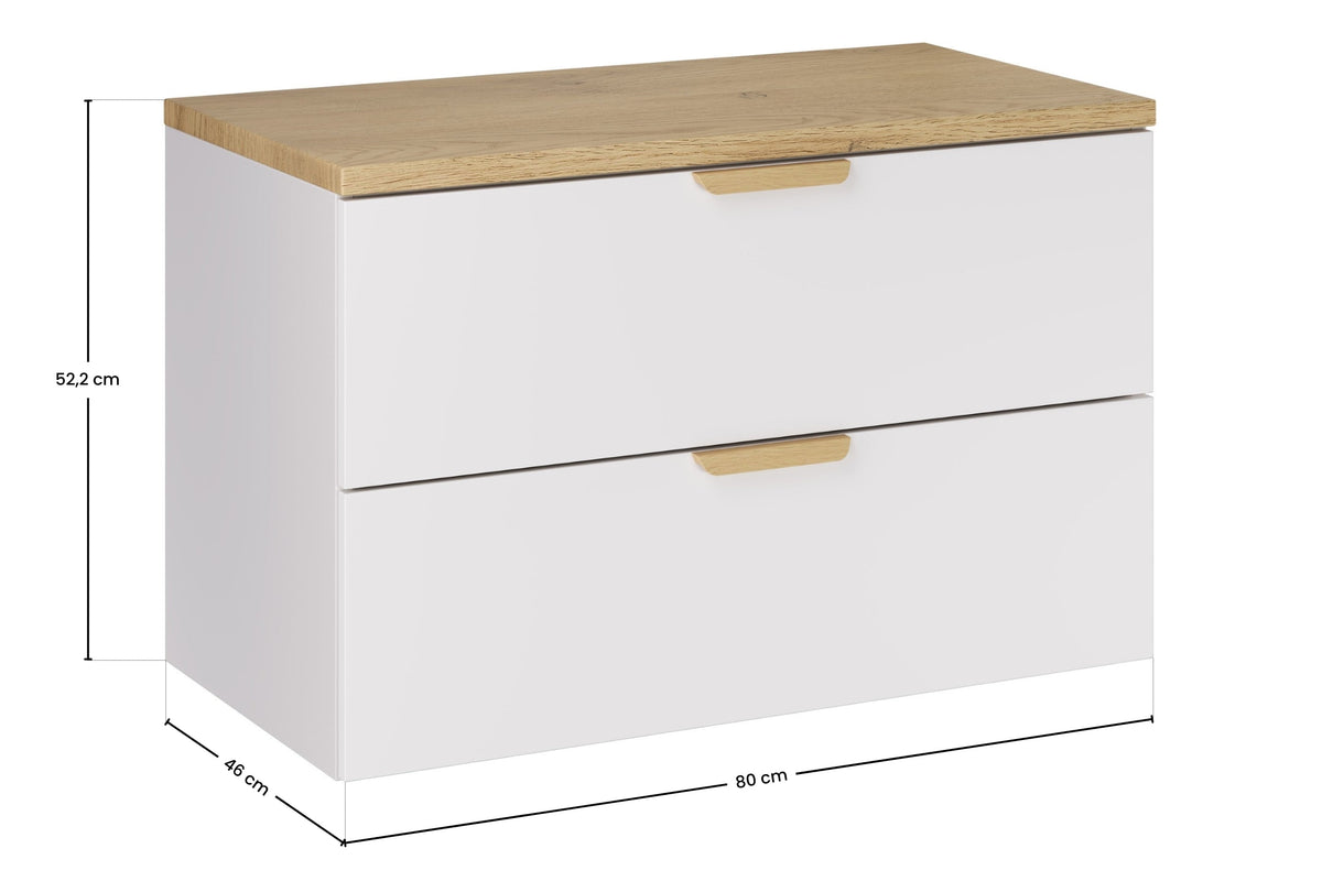 Aster Weißer Badmöbel-Waschtisch-Set – 120 cm, Weiß Matt & Cremona Eiche – Gestalten Sie Ihr Bad