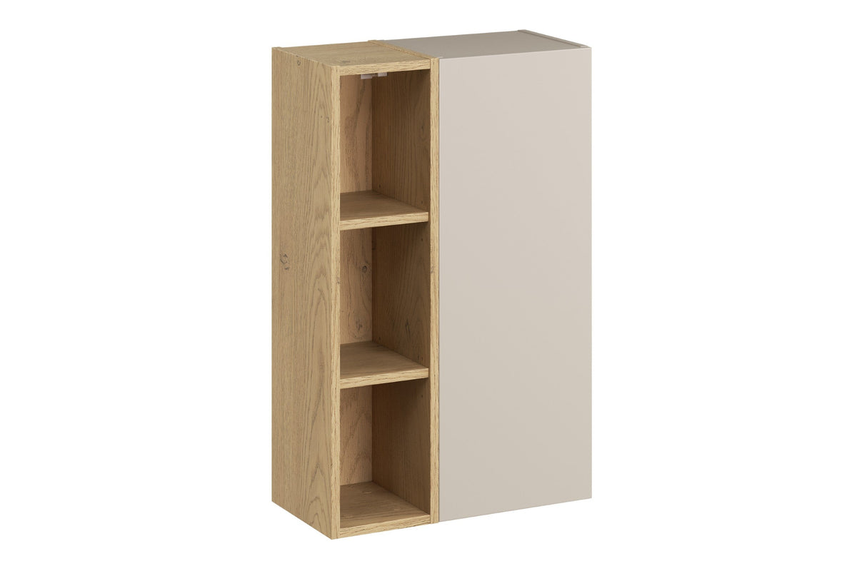 Dalia Hängeschrank 1 Tür + Cremona UN Offenes Regal – Kaschmir / Eiche, 50 cm Set
