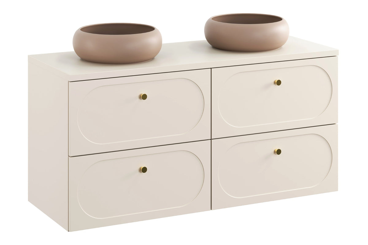 Donna Sand Vanity Unit 2 Drawers – Sand Beige, 60/80/120 cm – Configure Your Bathroom