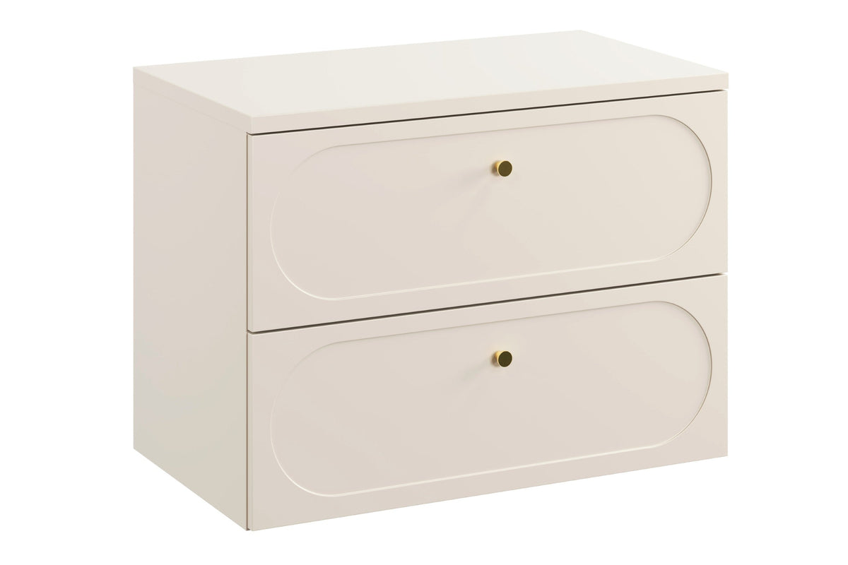 Donna Sand Vanity Unit 2 Drawers – Sand Beige, 60/80/120 cm – Configure Your Bathroom