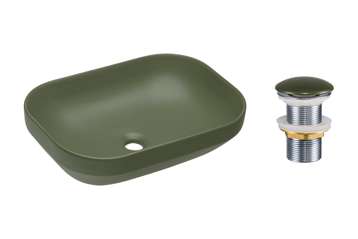 Click-Clack Waschtischablauf – Matt Forest Green, T201MFG-3