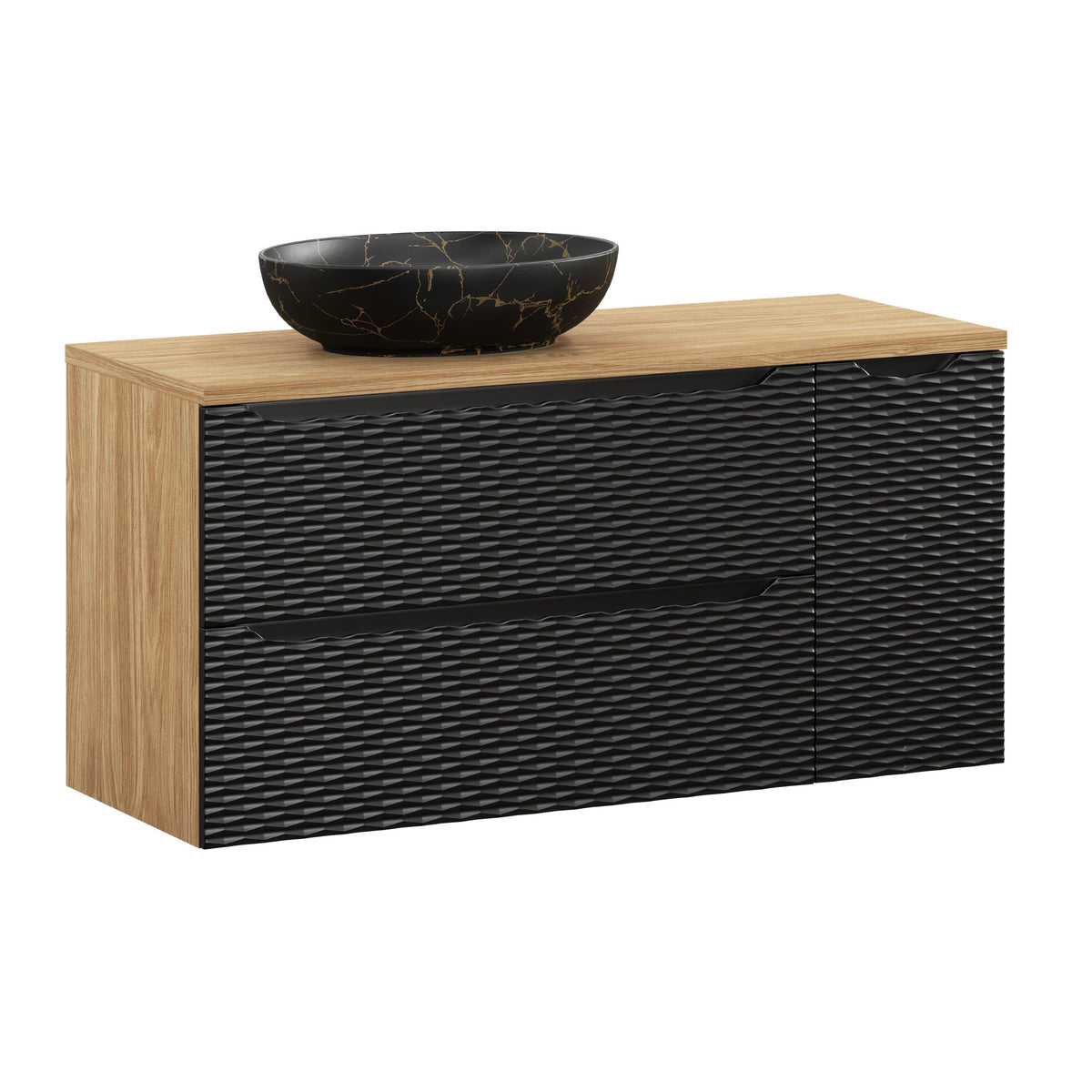 Ocean Black Waschtischunterschrank Set 60 / 70 / 80 / 90 / 120 cm – Konfigurieren Sie Ihr Badezimmer