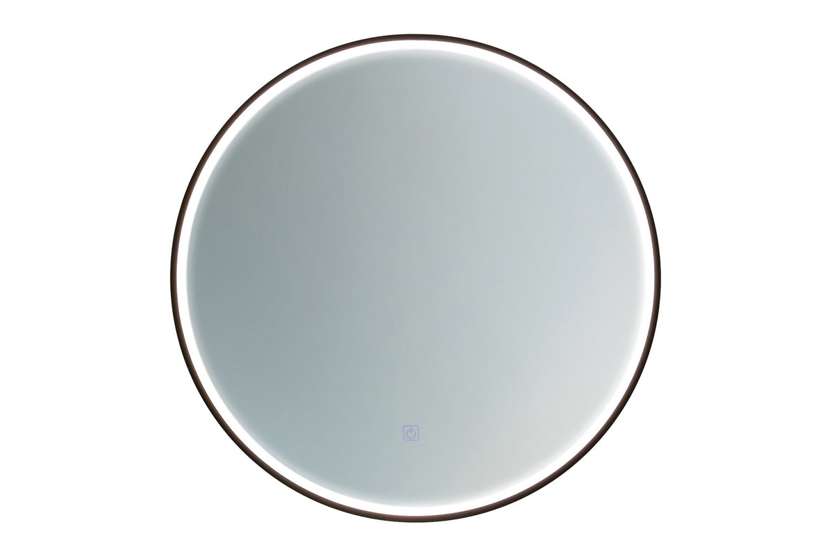 Sirius LU LED 60 – Round LED Bathroom Mirror with Black Frame, 60 cm