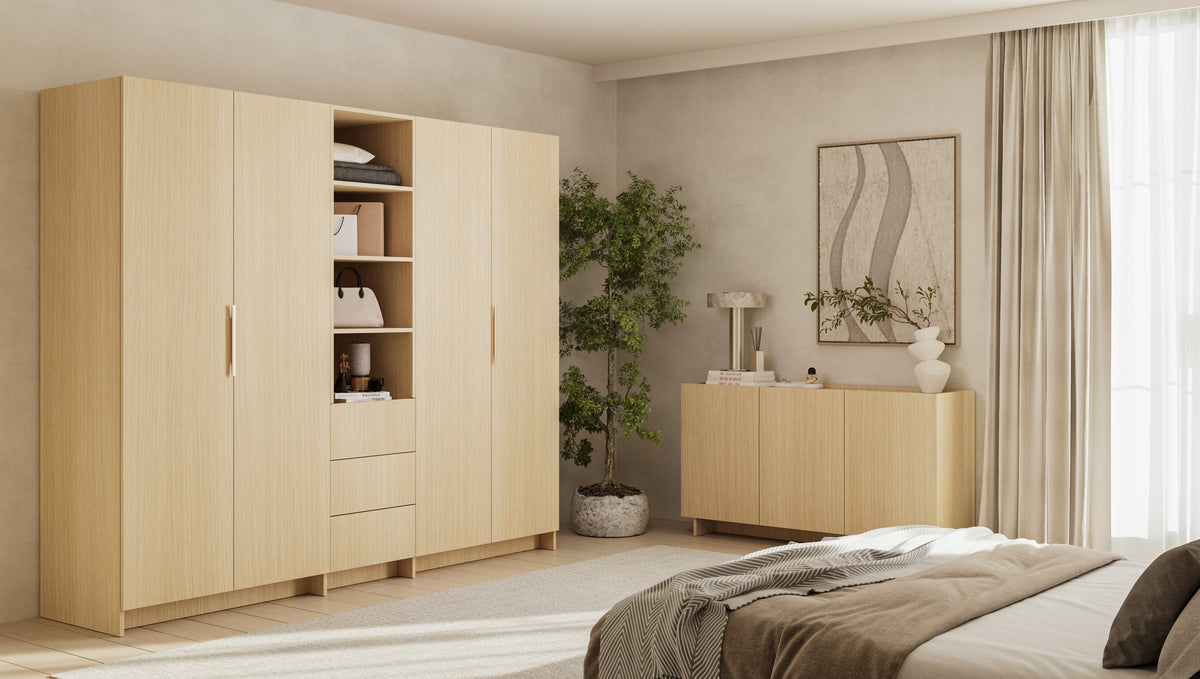 SOBA Copenhagen Oak Modular Wardrobe Set – 250 cm