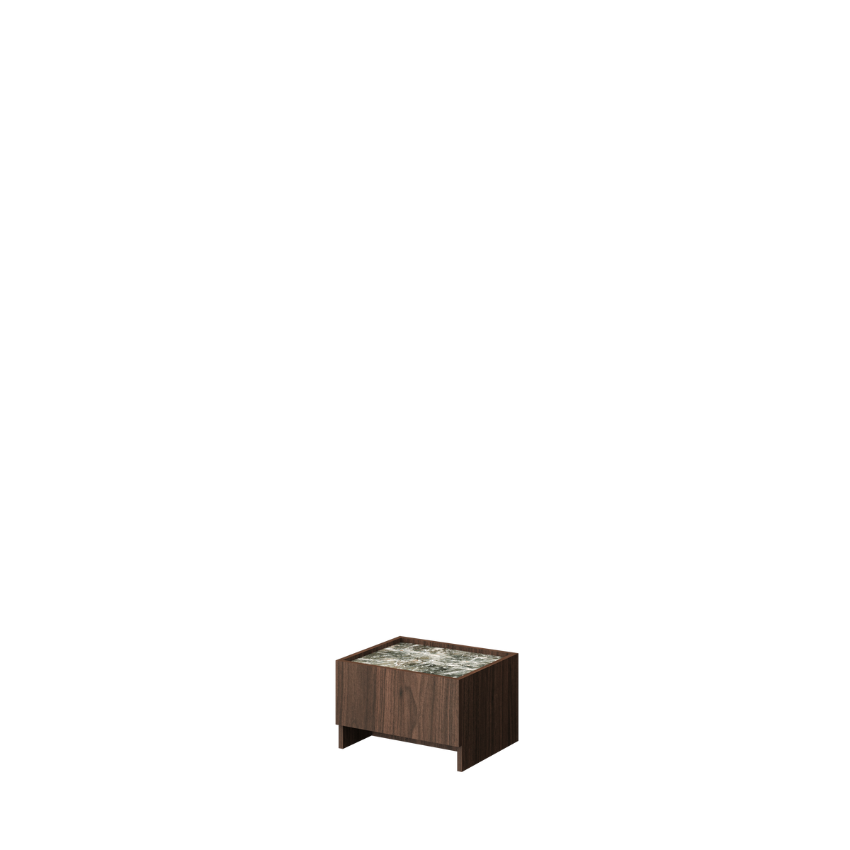 SOBA Bedside Table – Orzech Villa & Green Stone Effect, 50 cm