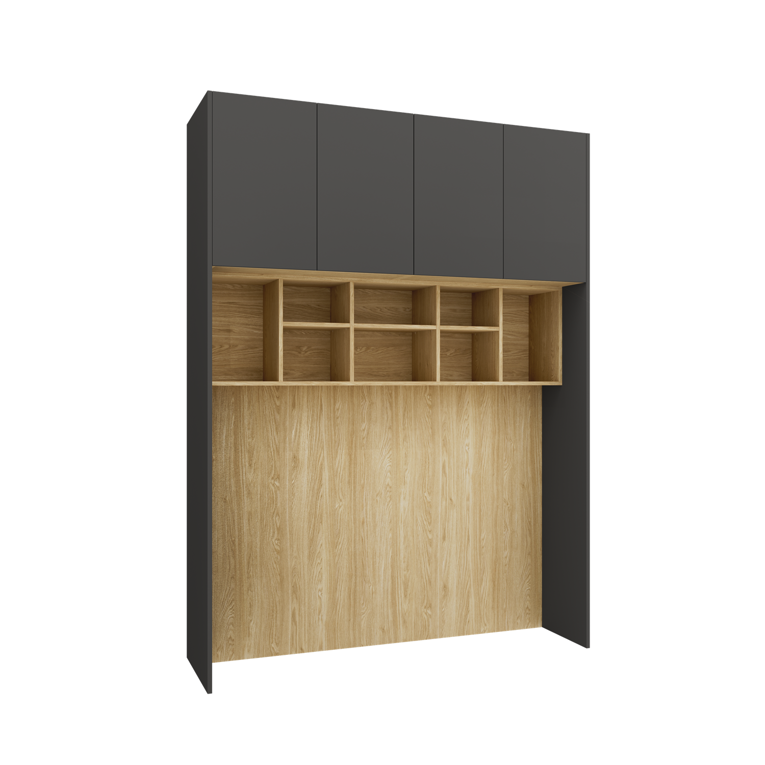 SLEEP VARIA Individuelles Schlafzimmer-Einbausystem – Geölte Eiche / Graphit