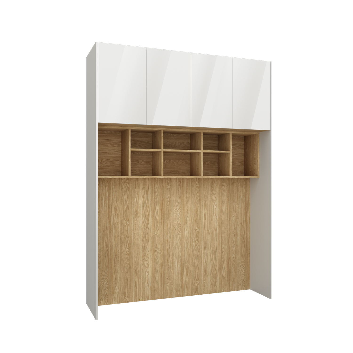 SLEEP VARIA Customizable Bedroom Build-in System – Oiled Oak / White Gloss
