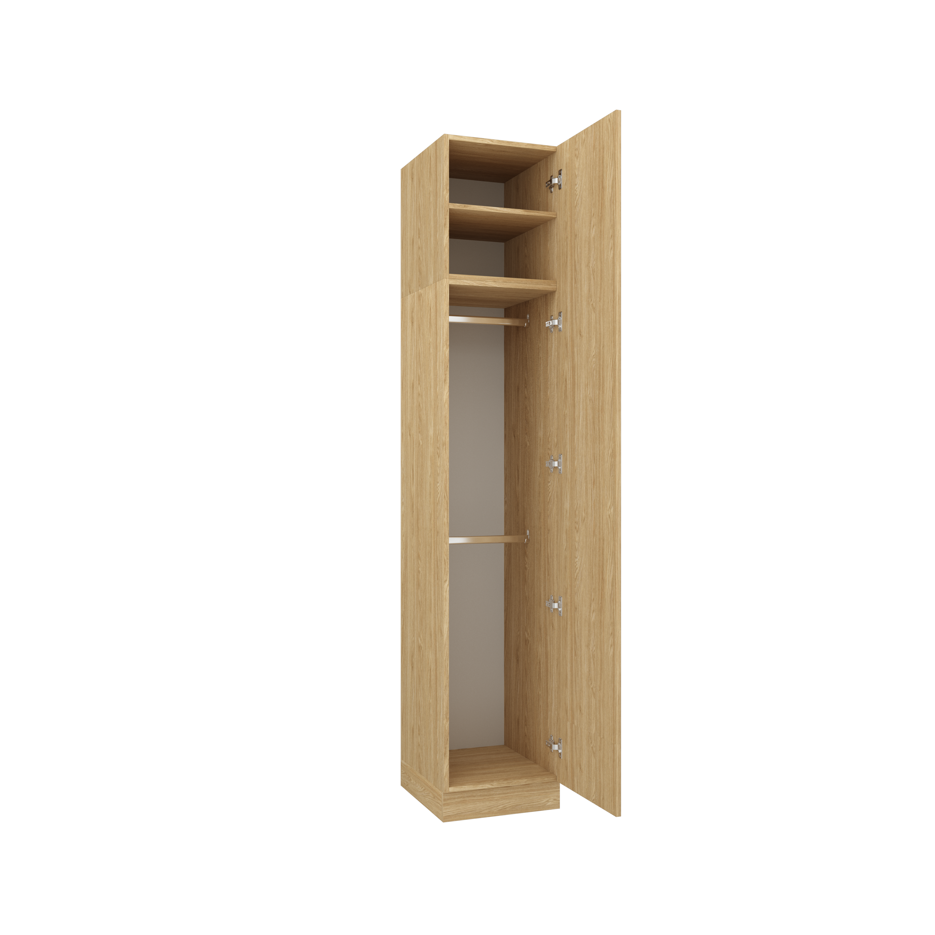 SLEEP VARIA 1D Kleiderschrank mit Stange und Ablage 45 cm – Eiche geölt/Eiche geölt 