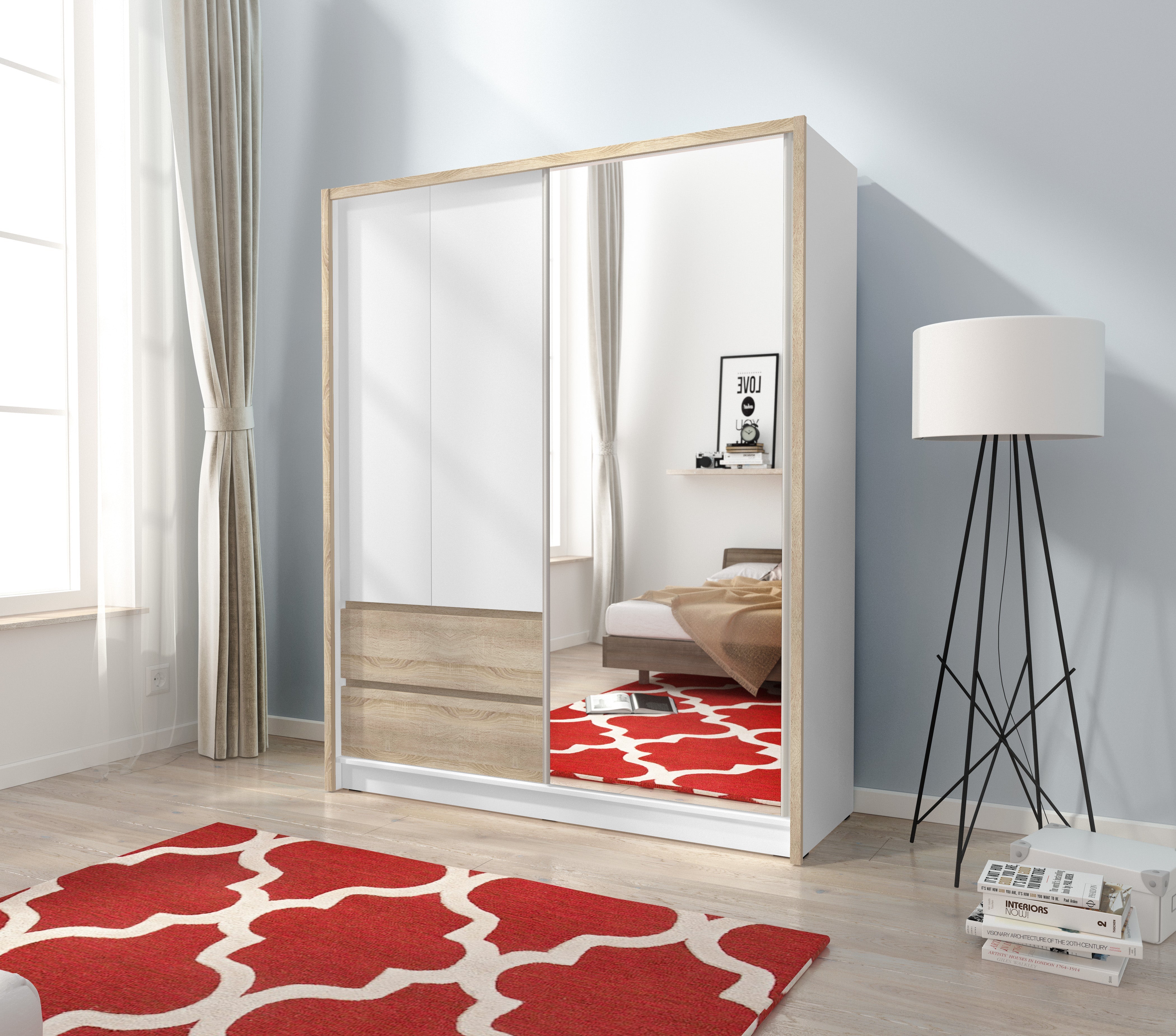 Wardrobe Sara Sonoma Oak White