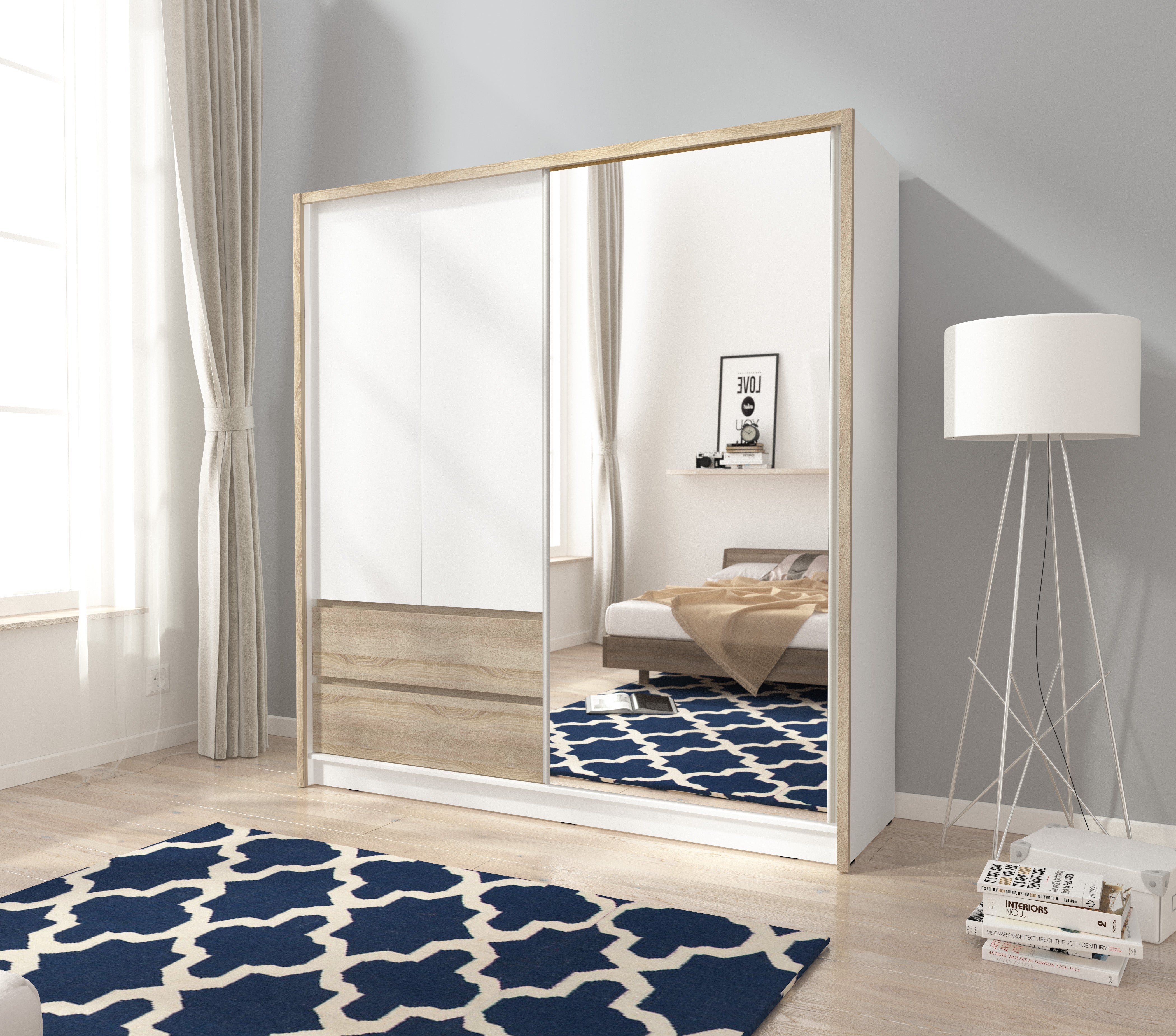 Wardrobe Sara Sonoma Oak White