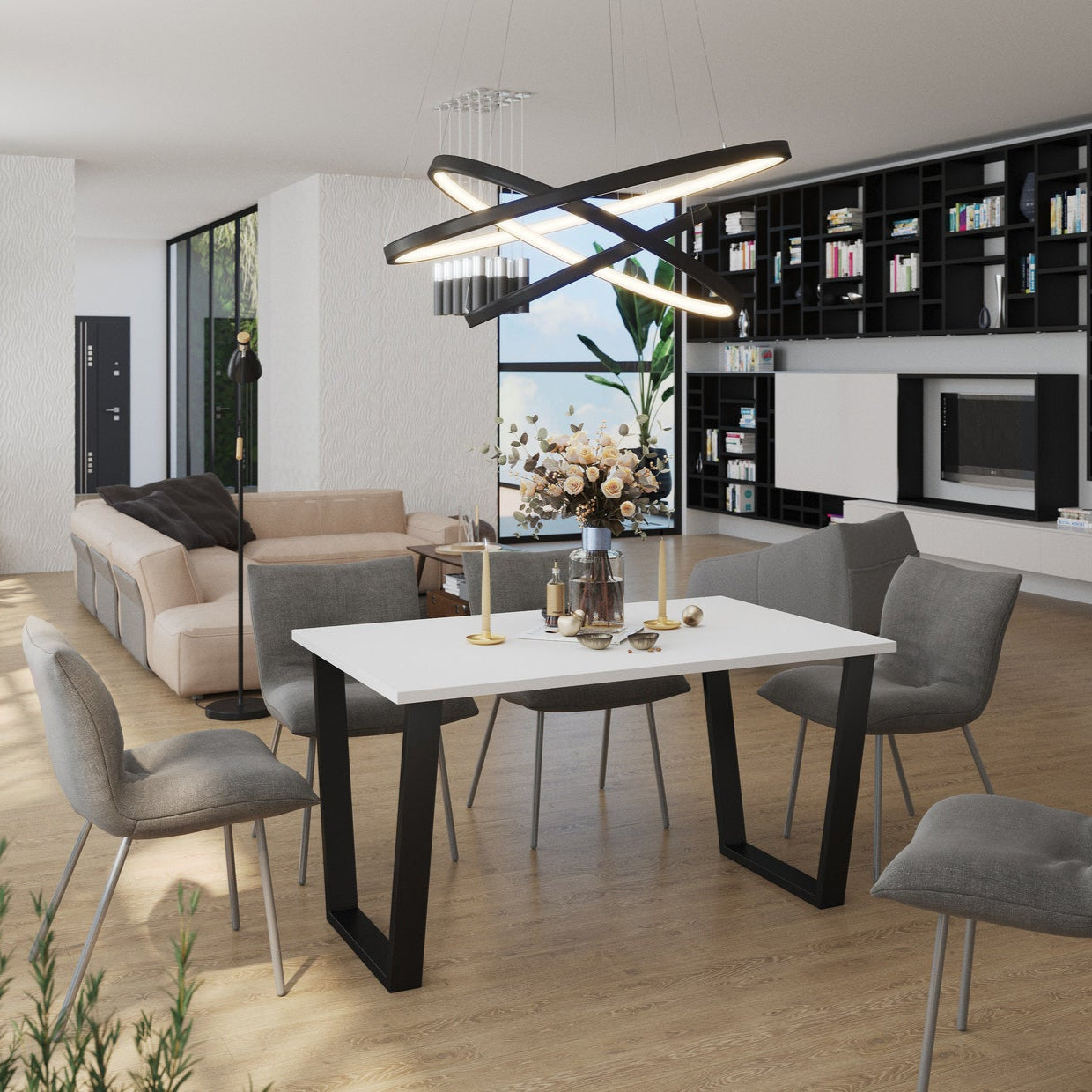 LE Cezar Dining Table – White 138 x 67 cm