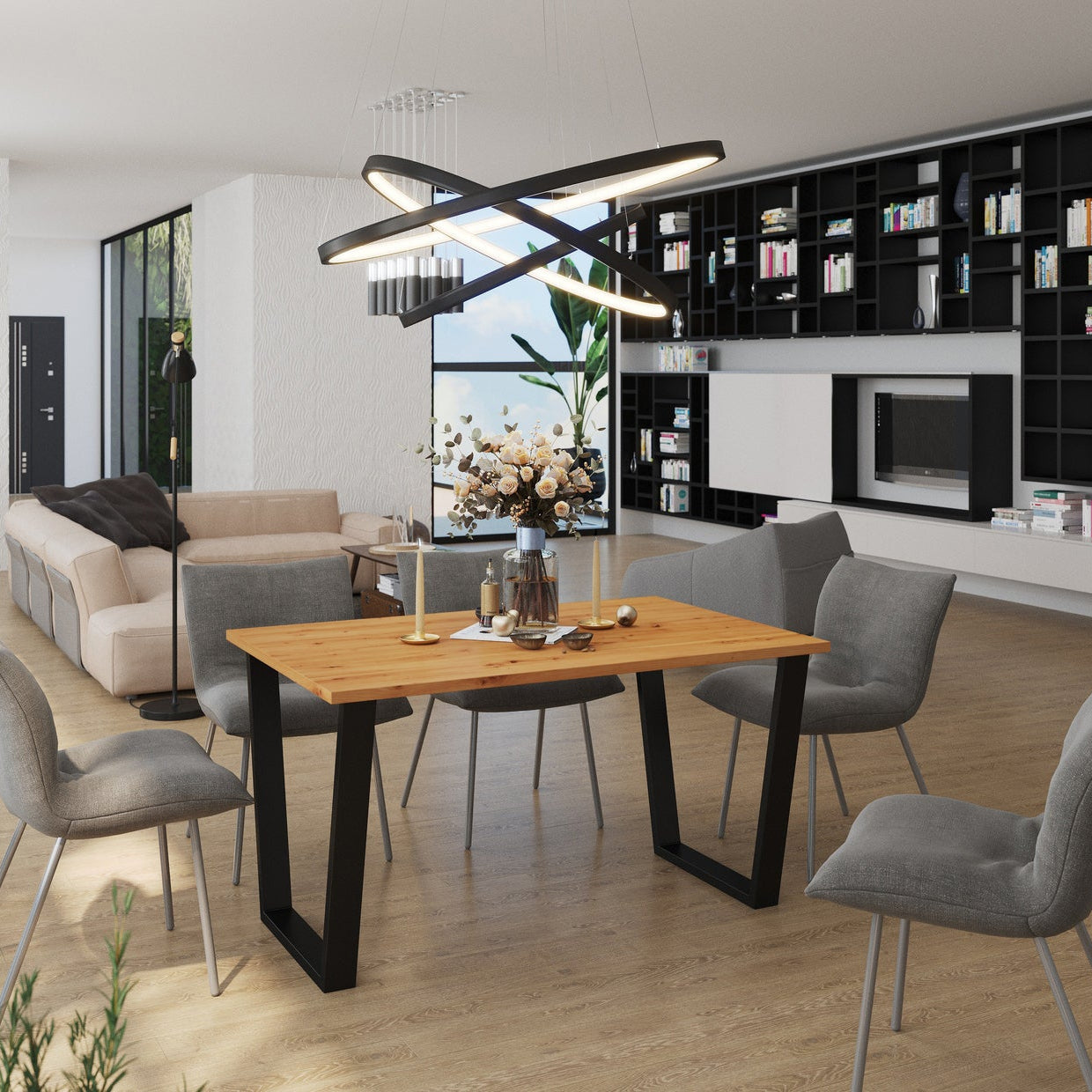 LE Cezar Dining Table – Artisan Oak 185 x 67 cm