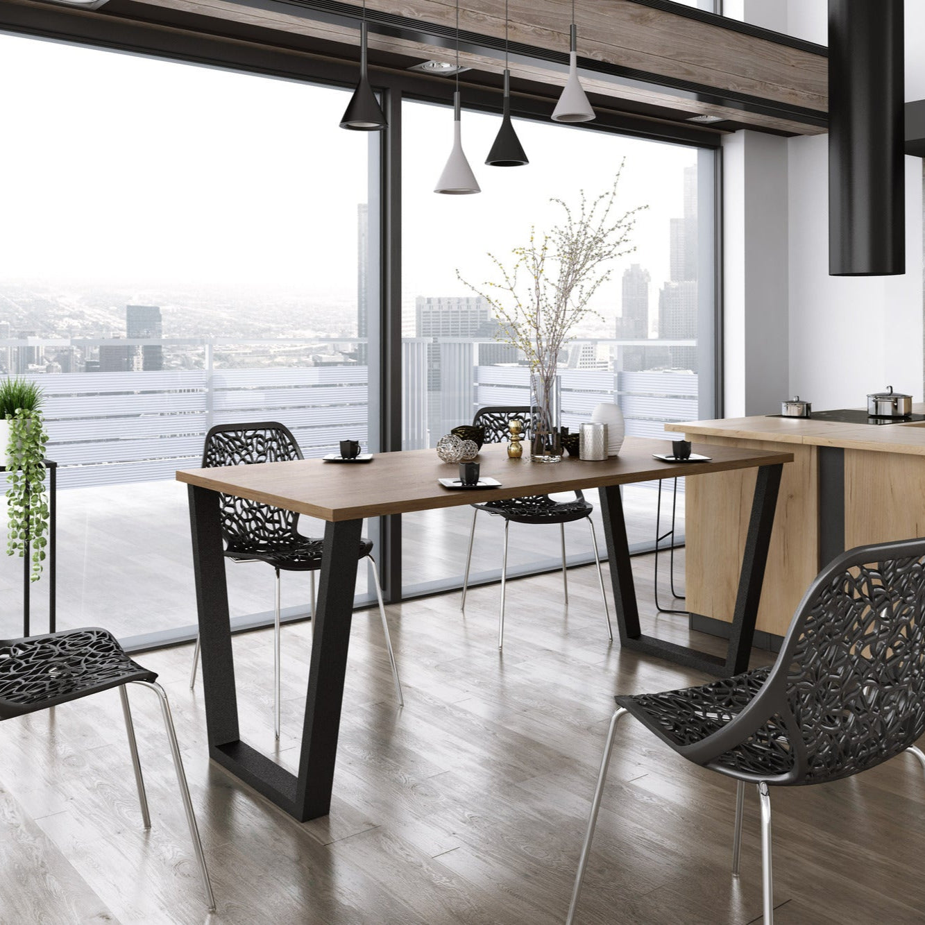 LE Cezar Dining Table – Lancelot Oak 185 x 67 cm