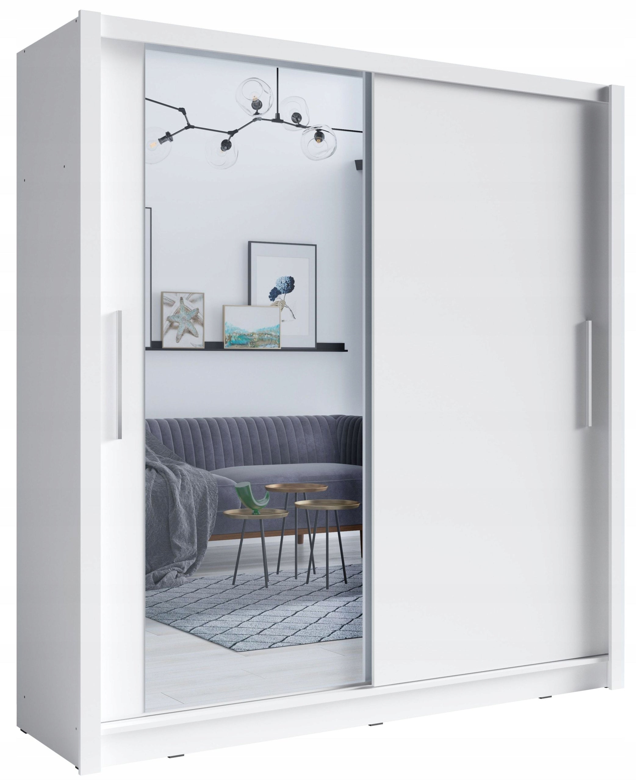MO Baku 10 - Sliding Door Wardrobe 155 cm - White