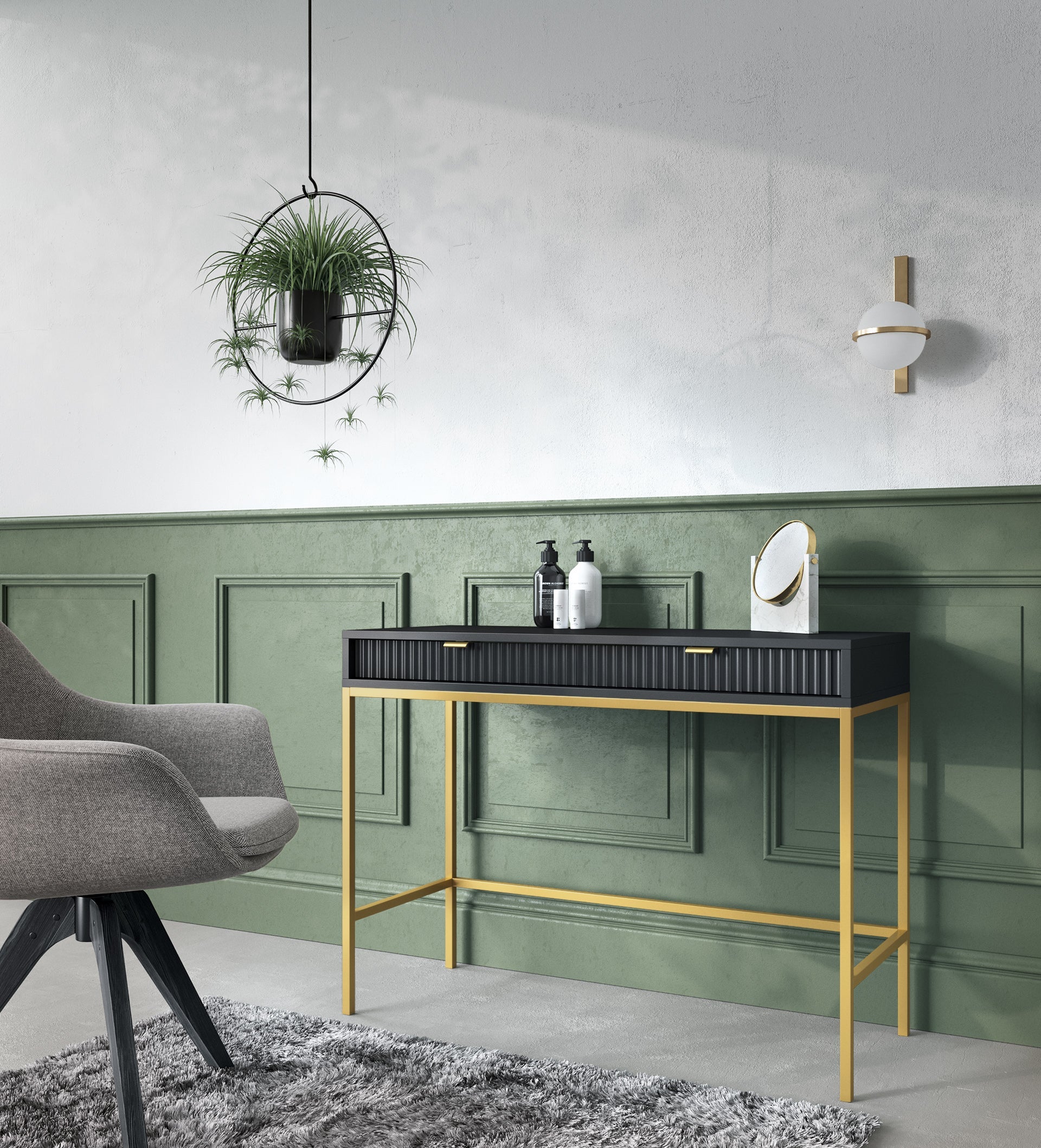 Nova Schminktisch Schwarz - Eine Fusion aus moderner Eleganz und praktischer Aufbewahrung