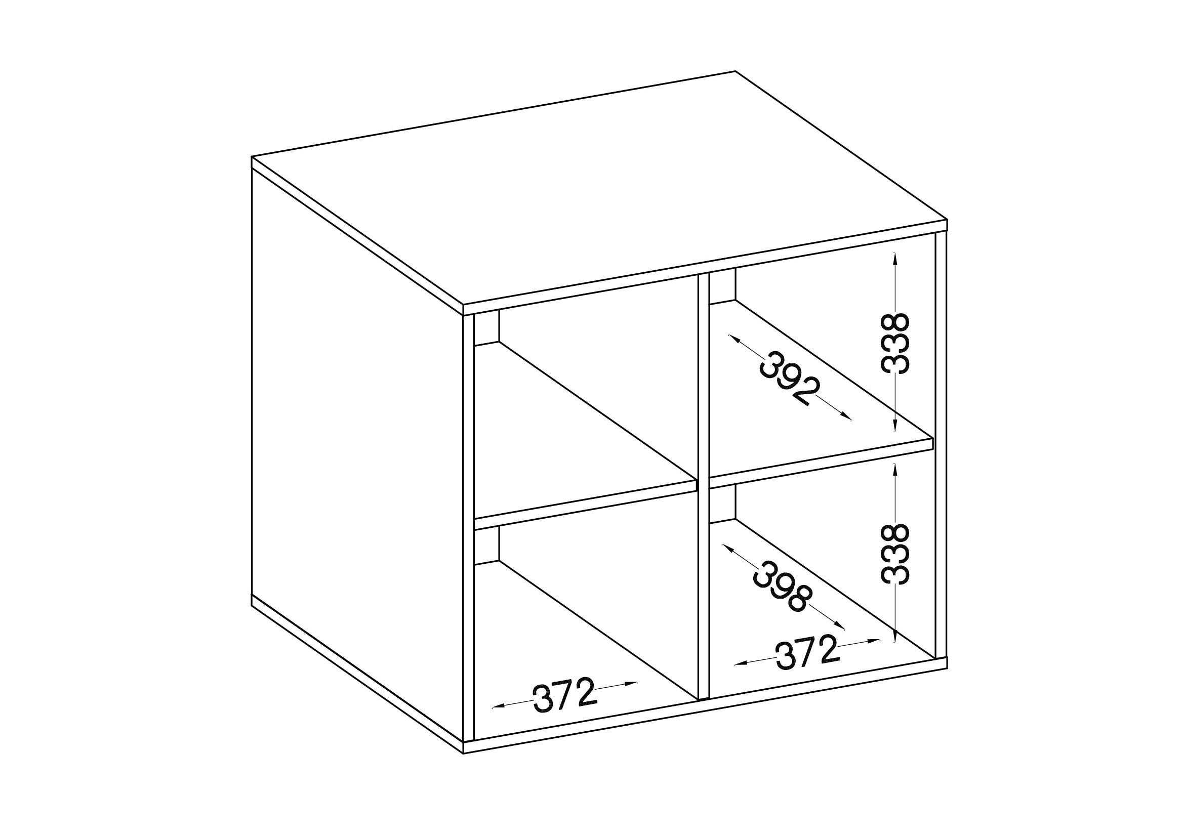 LE Malta 103 Upper Cabinet/Bookcase in Light Grey