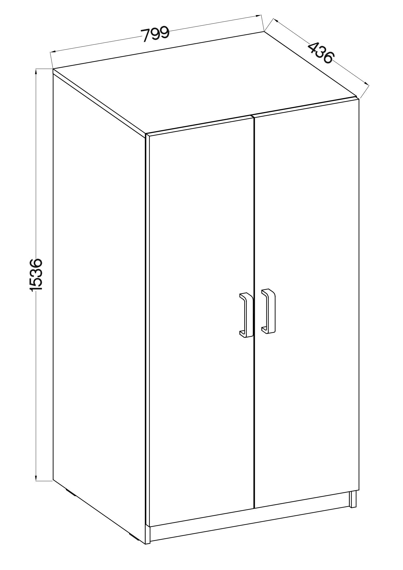 LE Malta 107 2F Kleiderschrank in Hellgrau und Artisan-Eiche