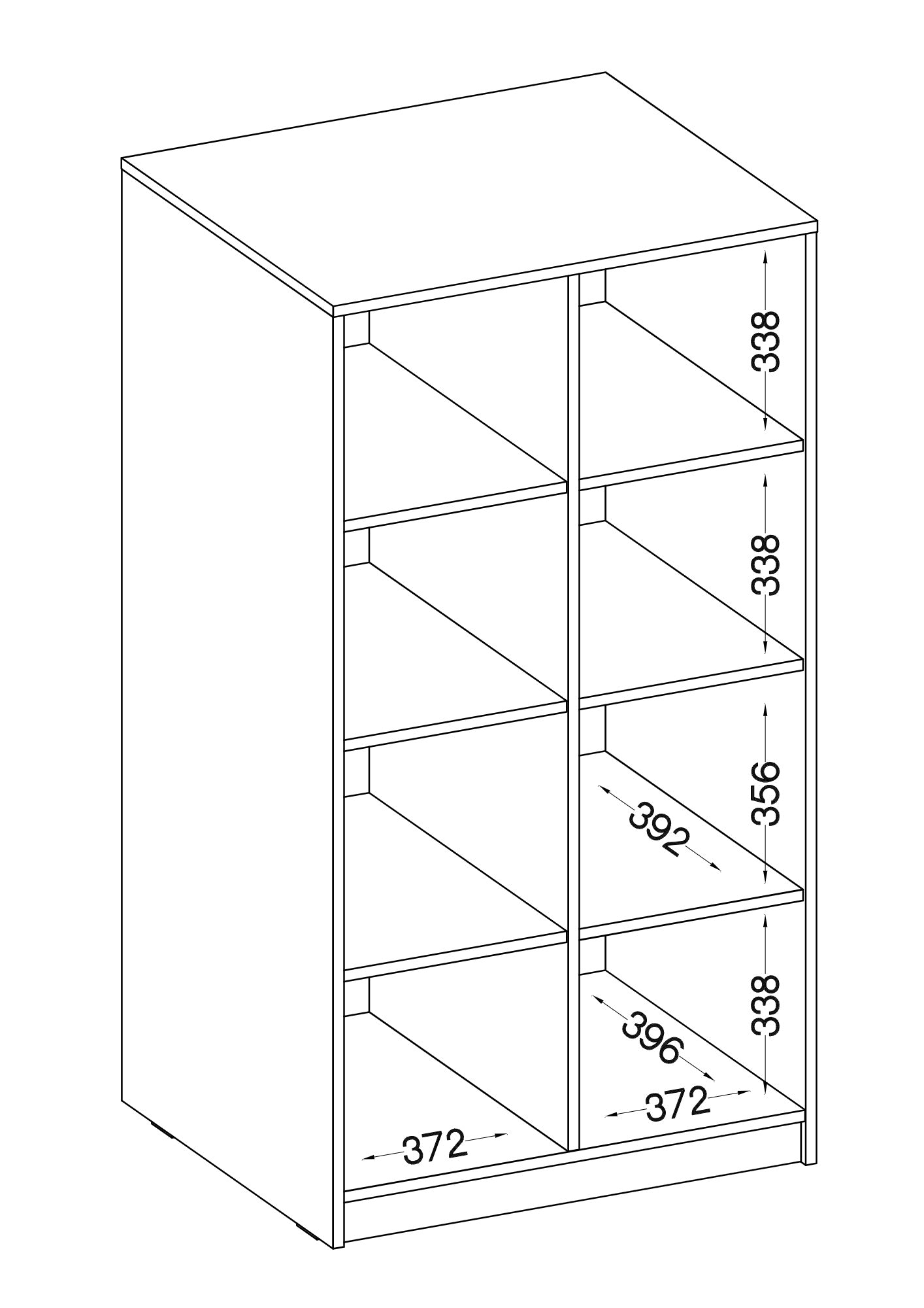 LE Malta 107 2F Wardrobe in Artisan Oak