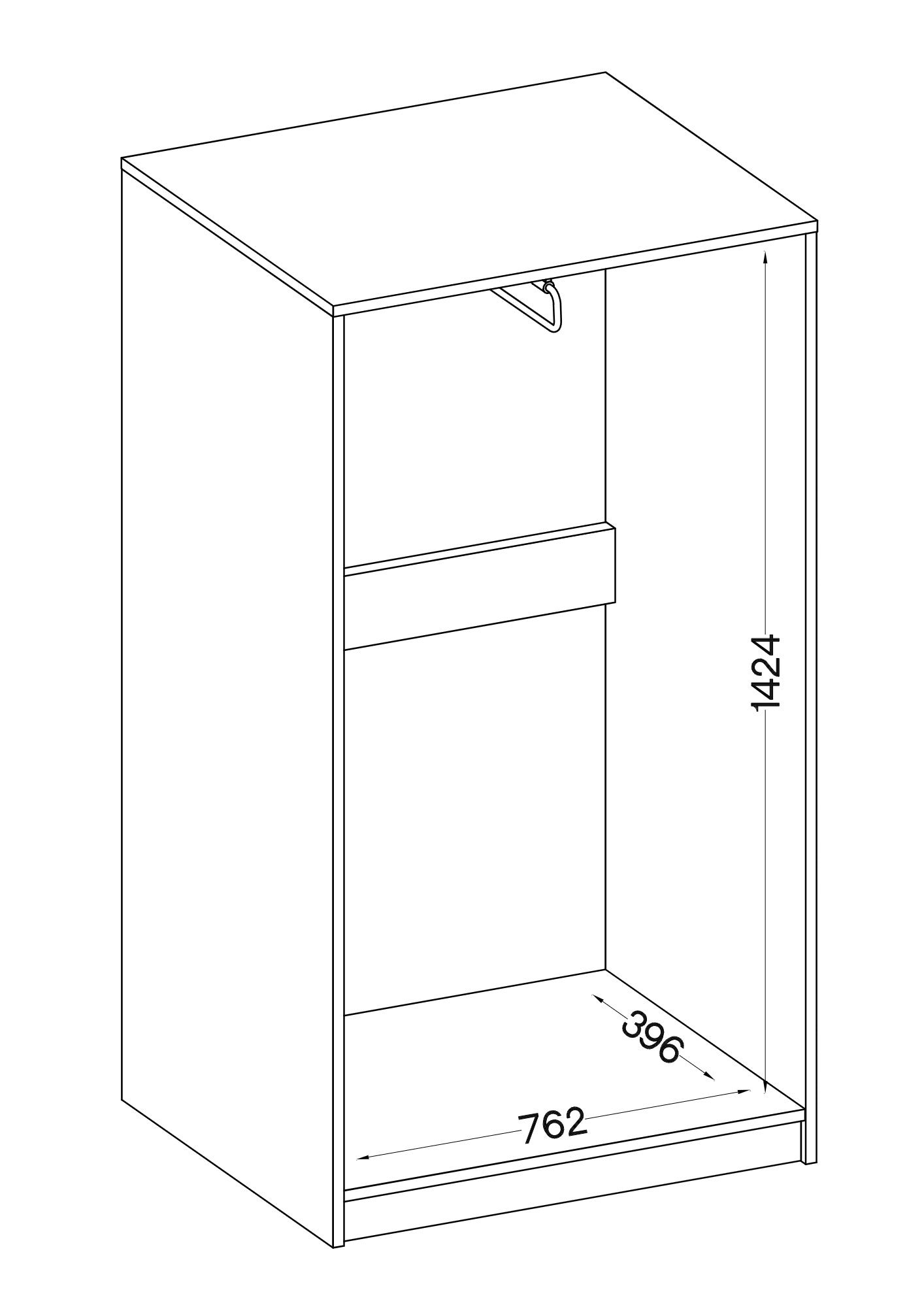 LE Malta 108 2F Kleiderschrank in Artisan-Eiche und Hellgrau