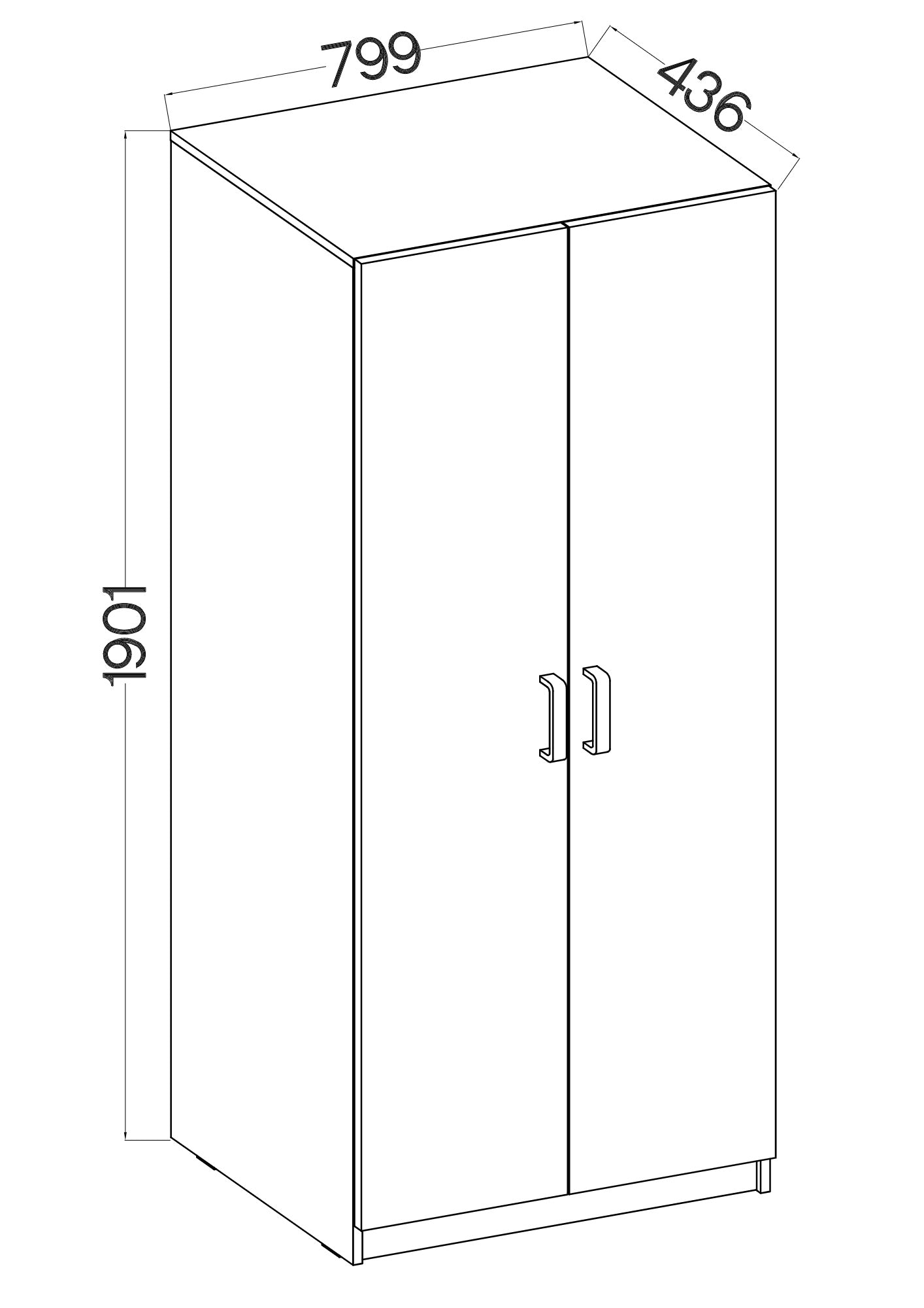 LE Malta 111 2F Wardrobe in Light Grey