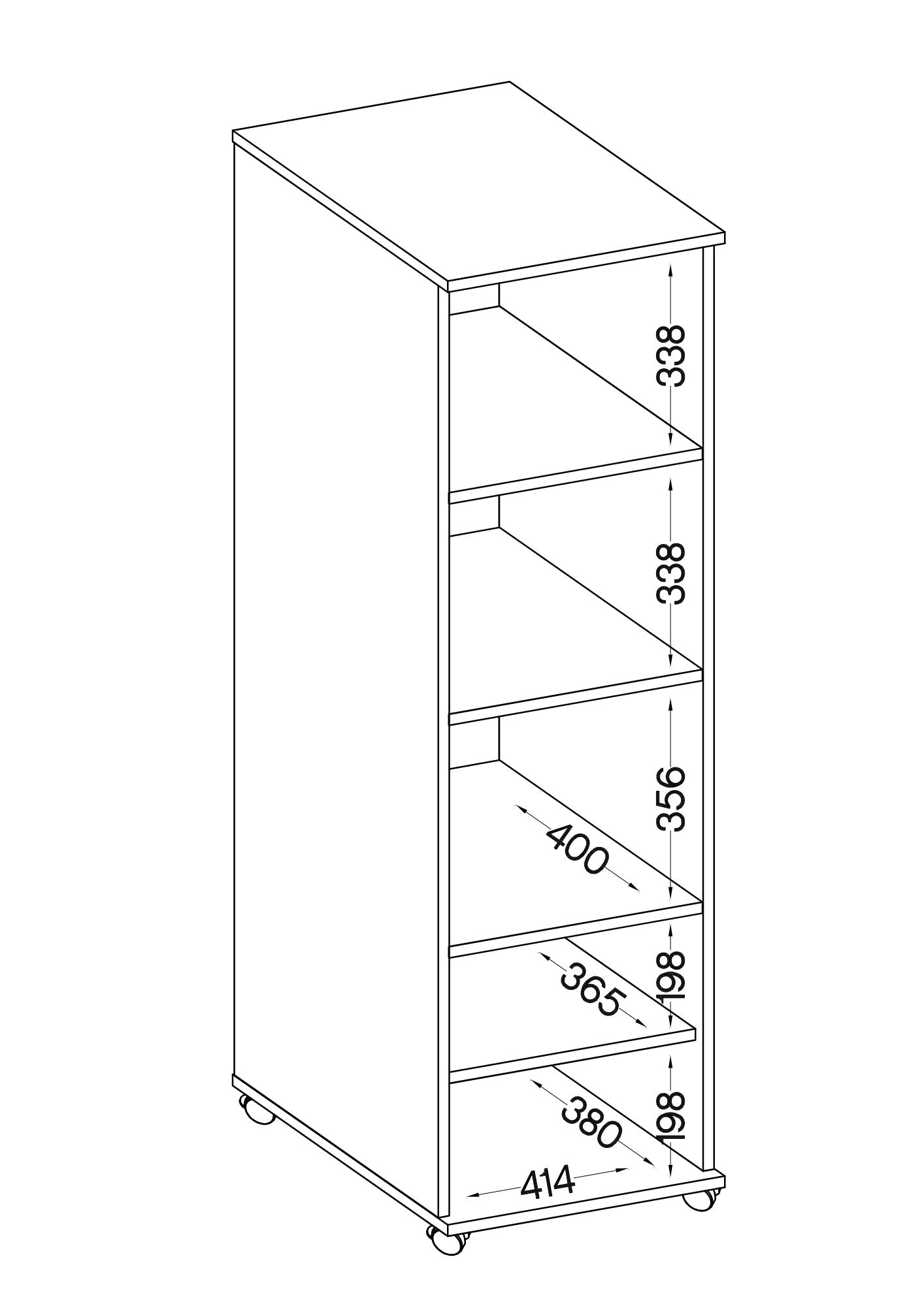 LE Malta 220 1F High Mobile Pedestal in Light Grey