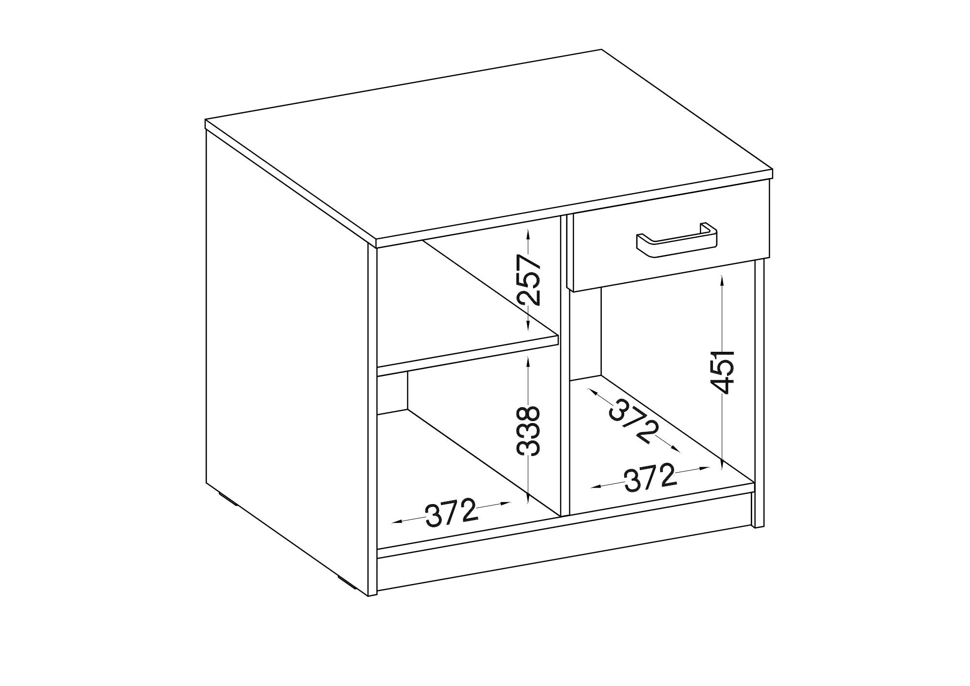 LE Malta 820 2F1S Sideboard in Light Grey & Artisan Oak