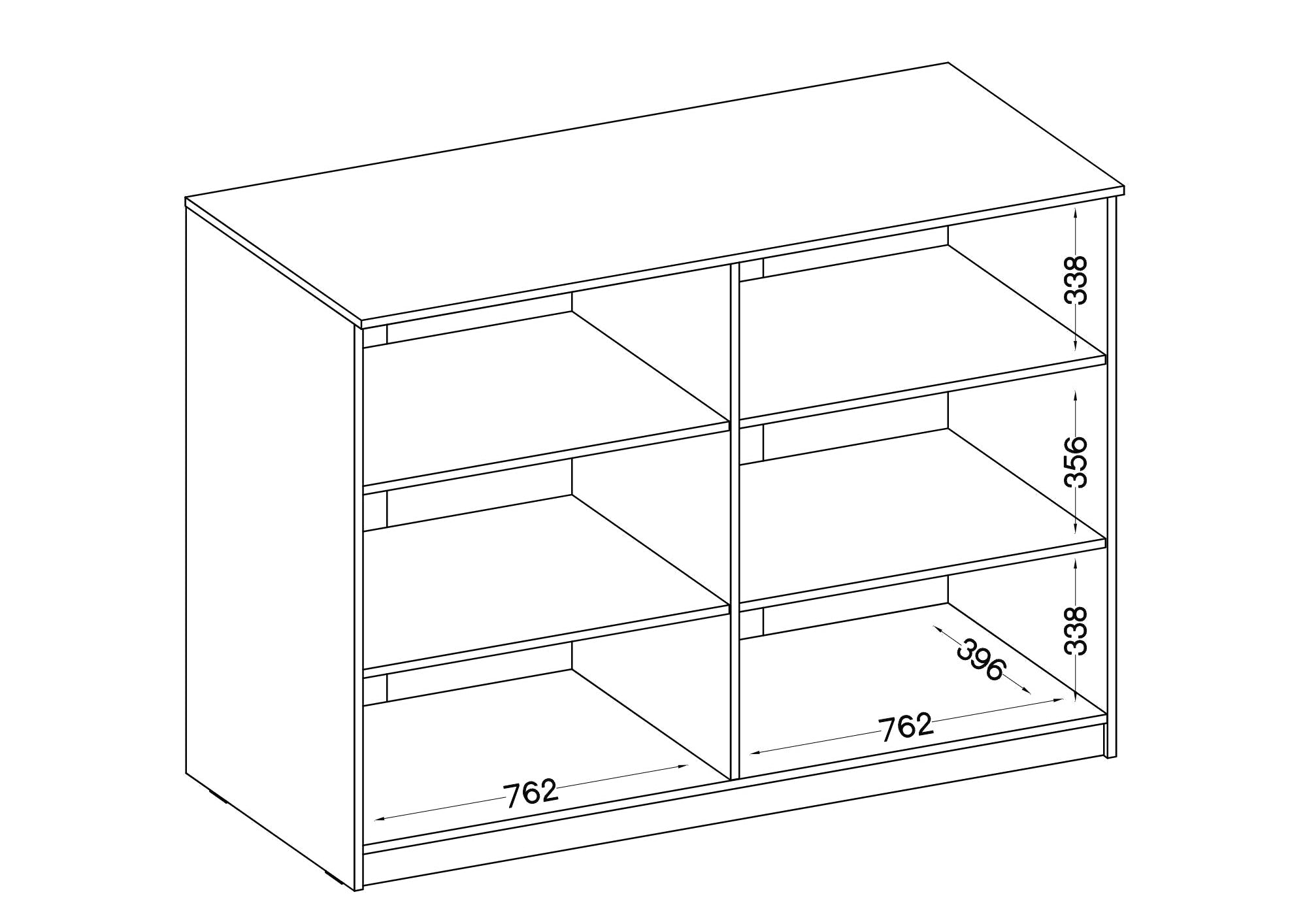 LE Malta 840 Lower Bookcase in Light Grey
