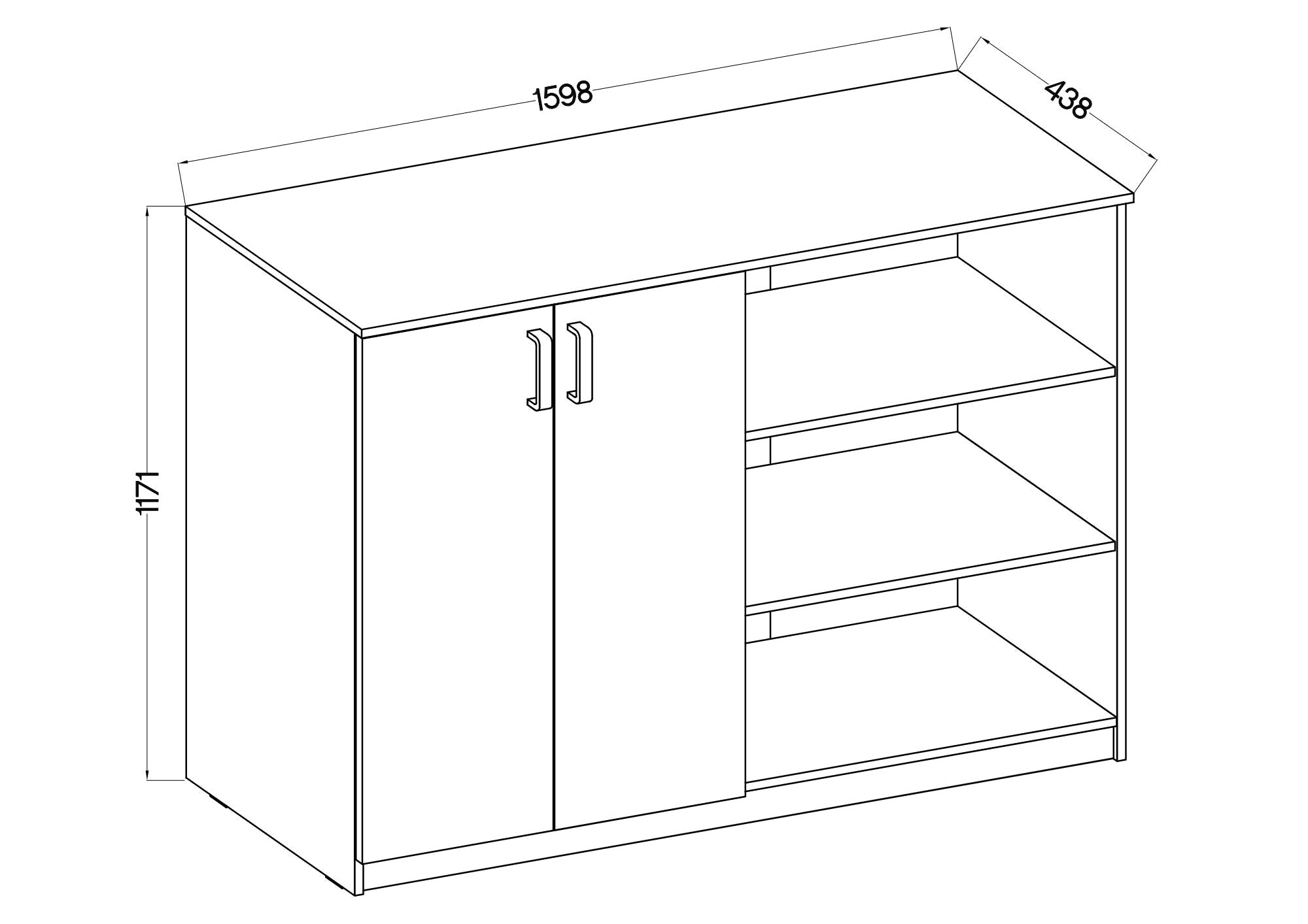 LE Malta 850 2F Sideboard in Hellgrau