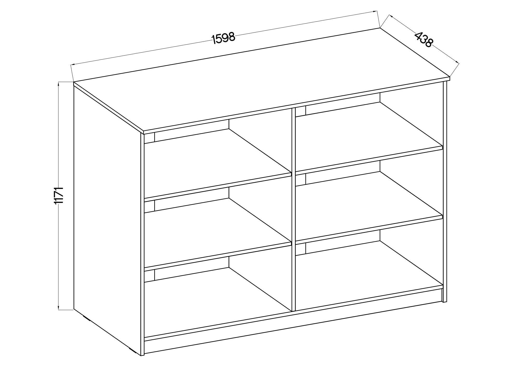 LE Malta 860 Unteres Bücherregal aus Artisan-Eiche