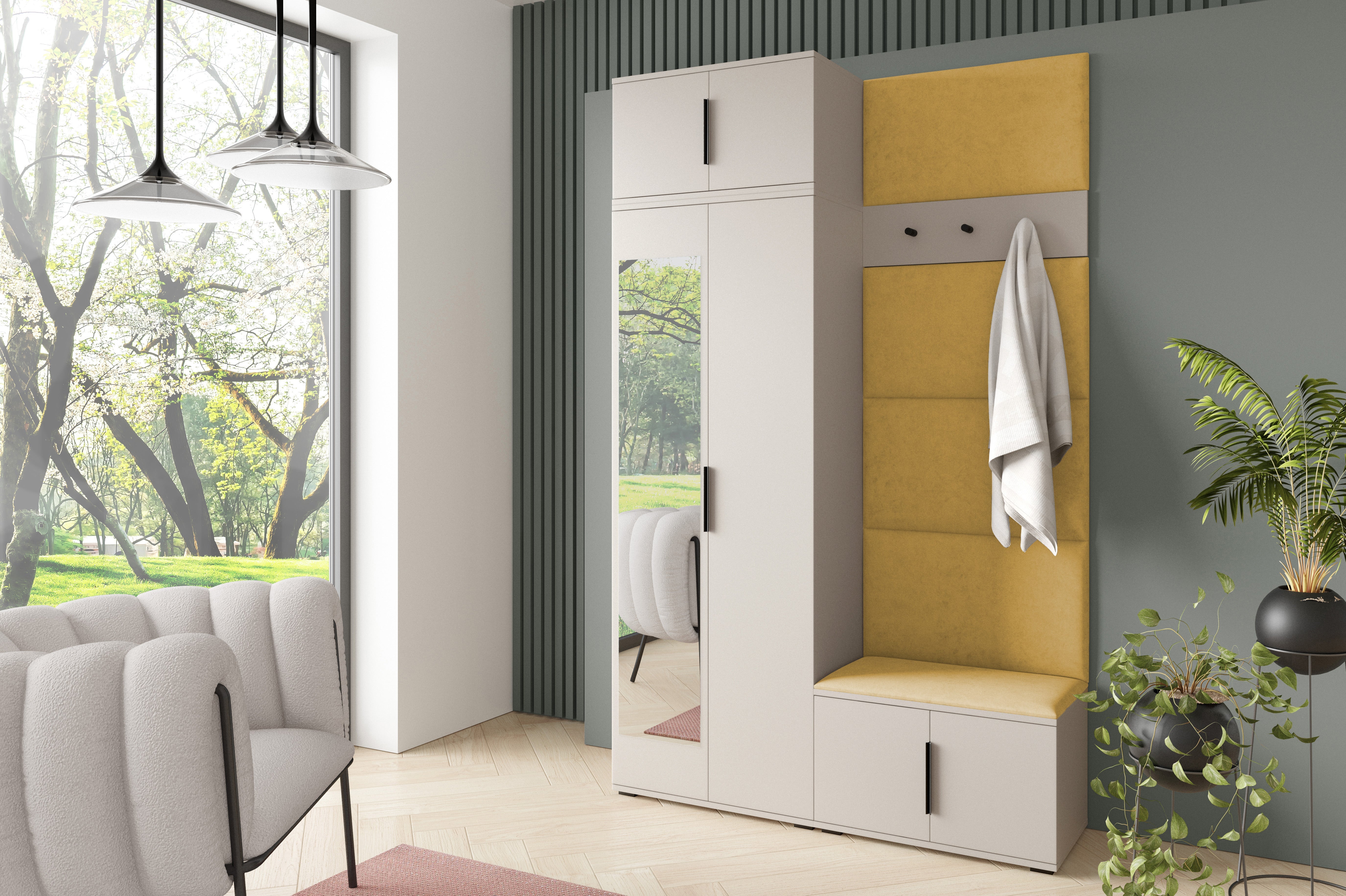 PK Bianco 4 Flurgarderoben-Set - Gelb