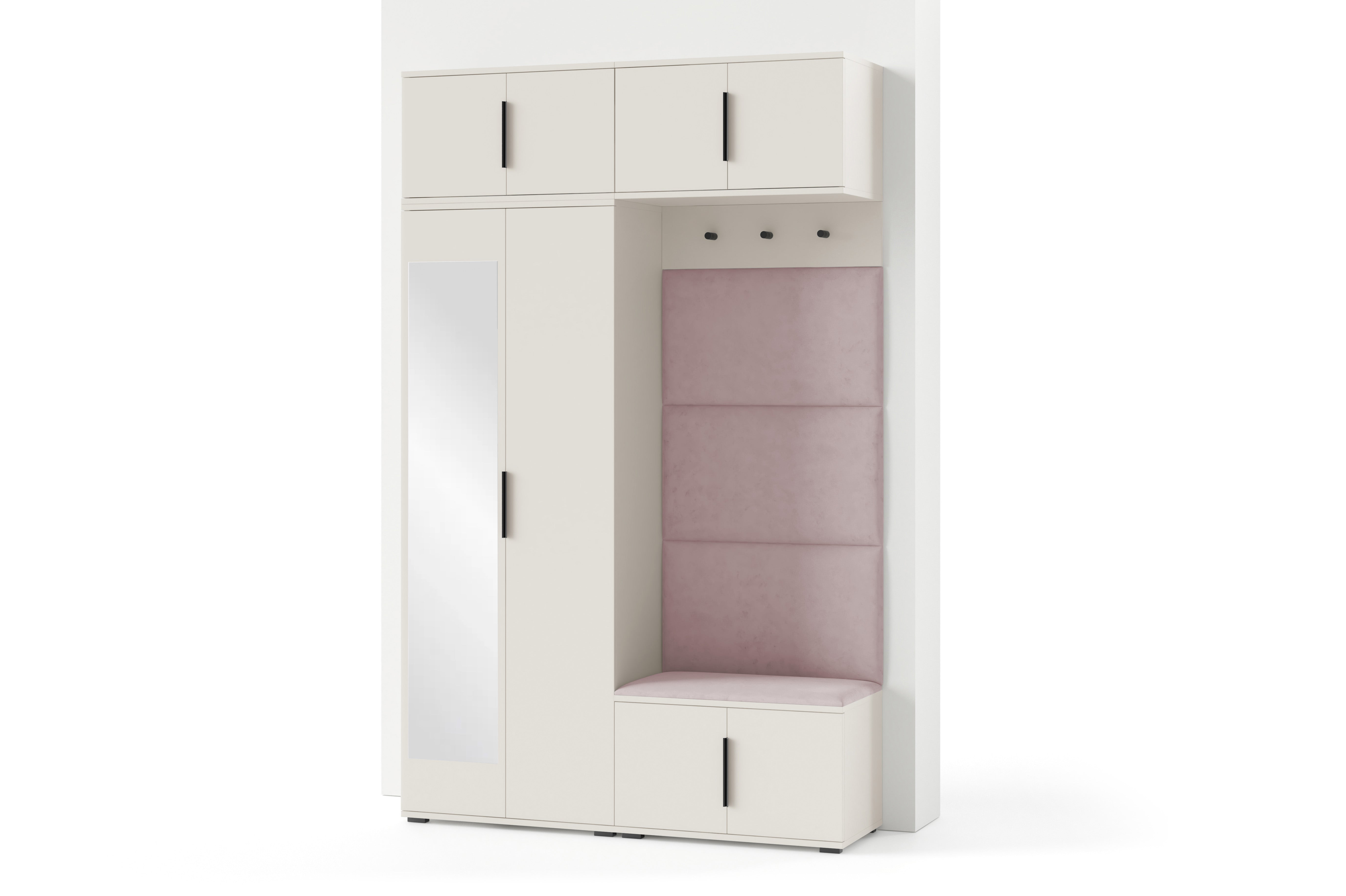 PK Bianco 1 Hallway Wardrobe Set -  Upholstered Panels in Various Colours