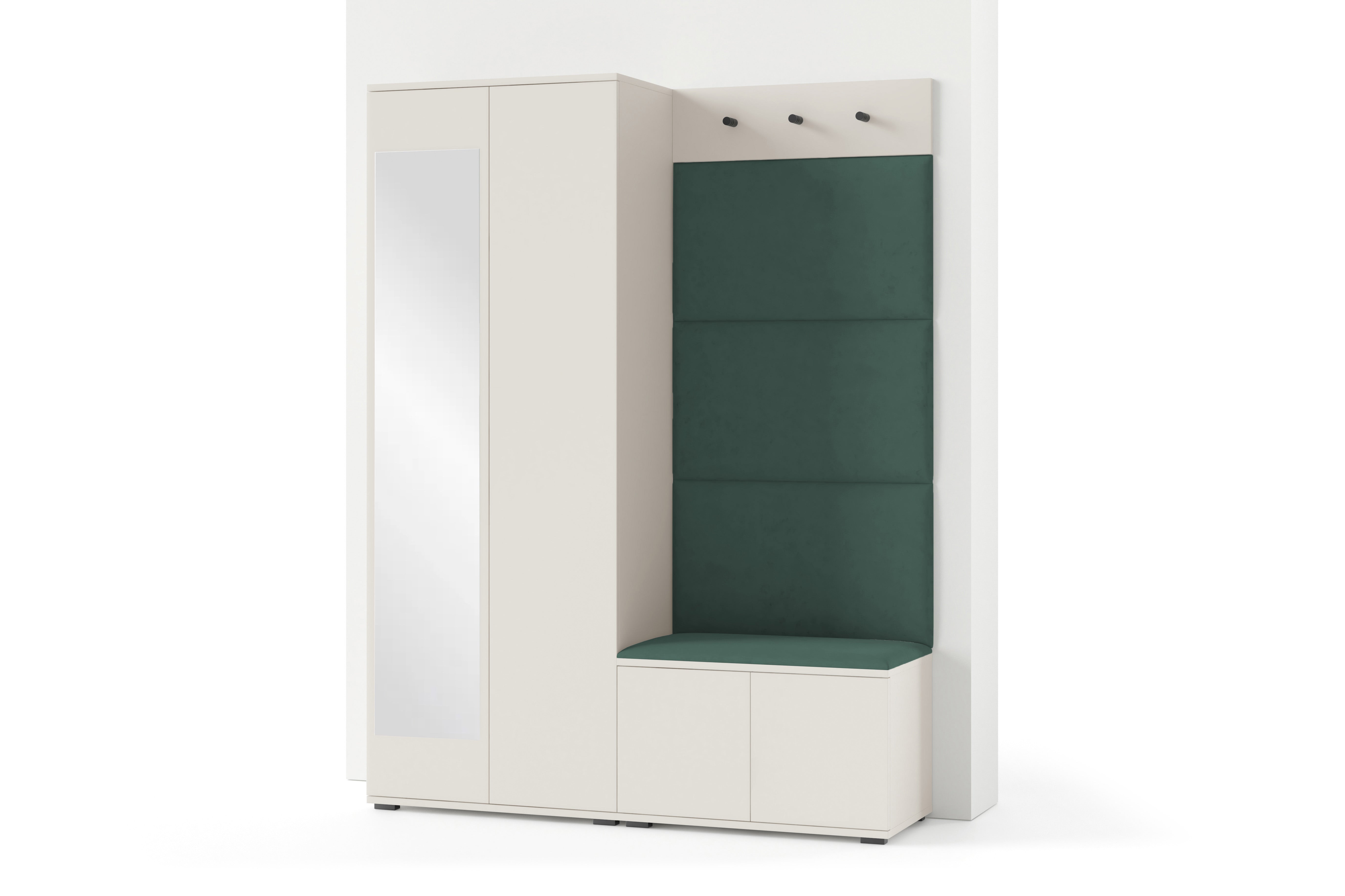 PK Bianco 3 Hallway Wardrobe Set - Upholstered Panels in Various Colours