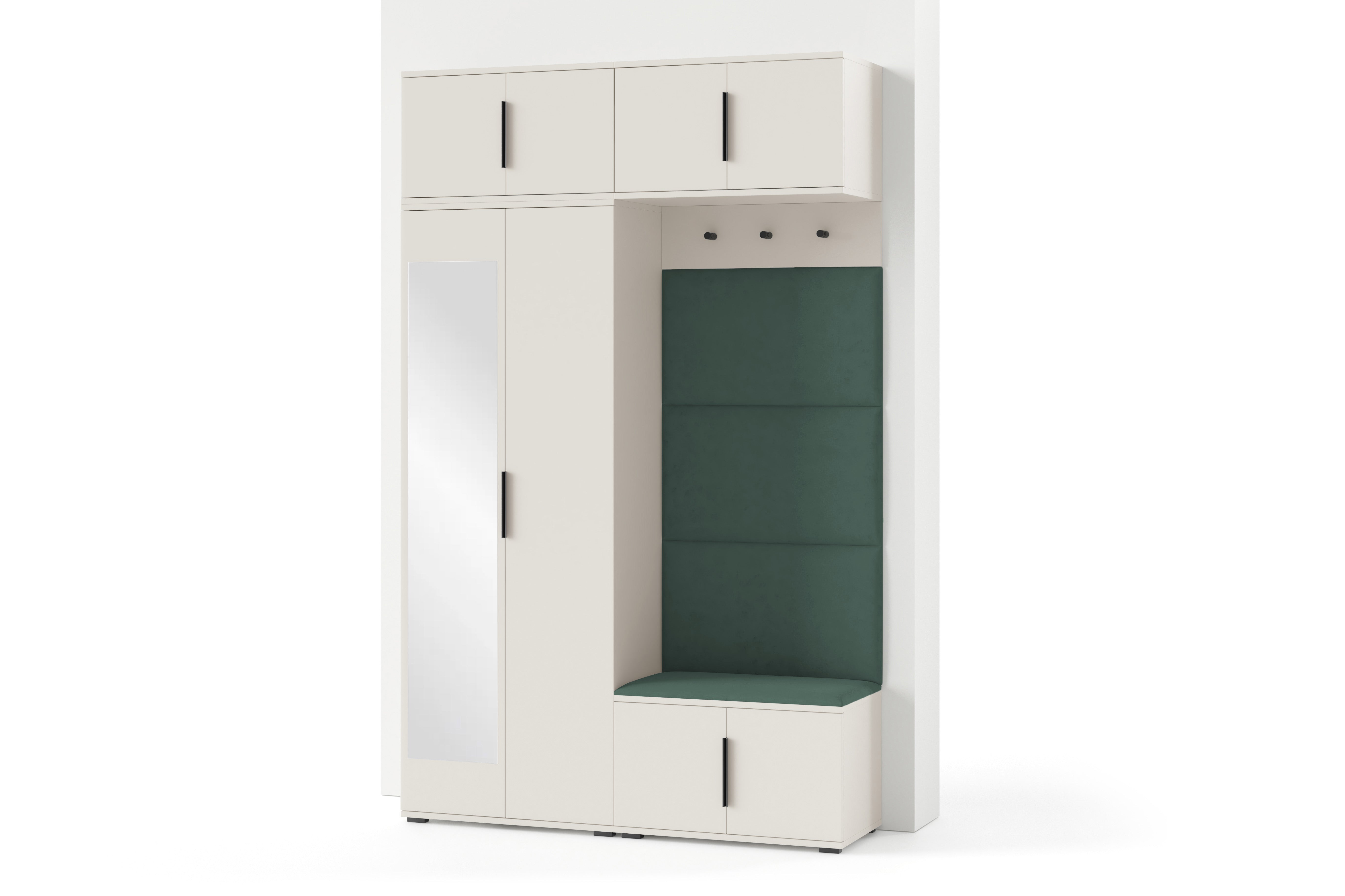 PK Bianco 1 Hallway Wardrobe Set -  Upholstered Panels in Various Colours