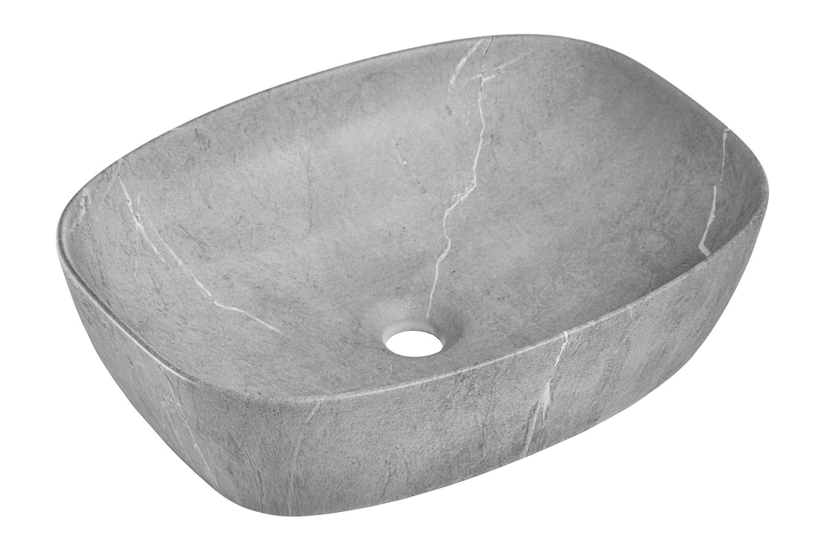 Anna Grey Marmor-Aufsatzwaschbecken – matte Oberfläche, 50,5 cm