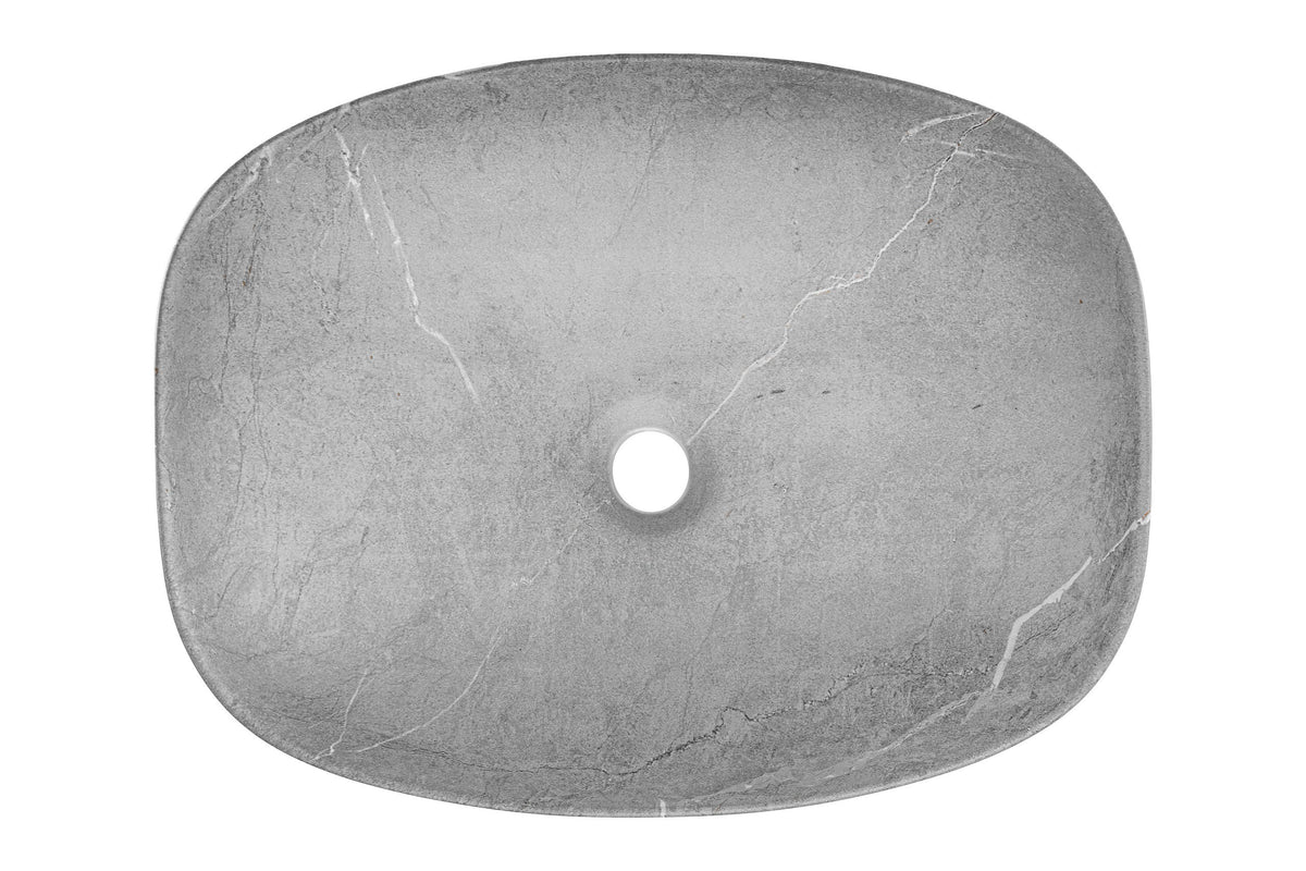 Anna Grey Marmor-Aufsatzwaschbecken – matte Oberfläche, 50,5 cm