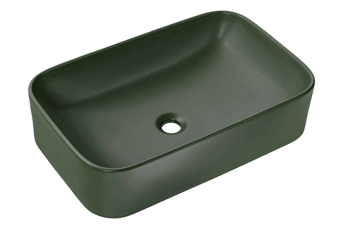 Kama Aufsatzwaschbecken – Matt Forest Green, 61 cm