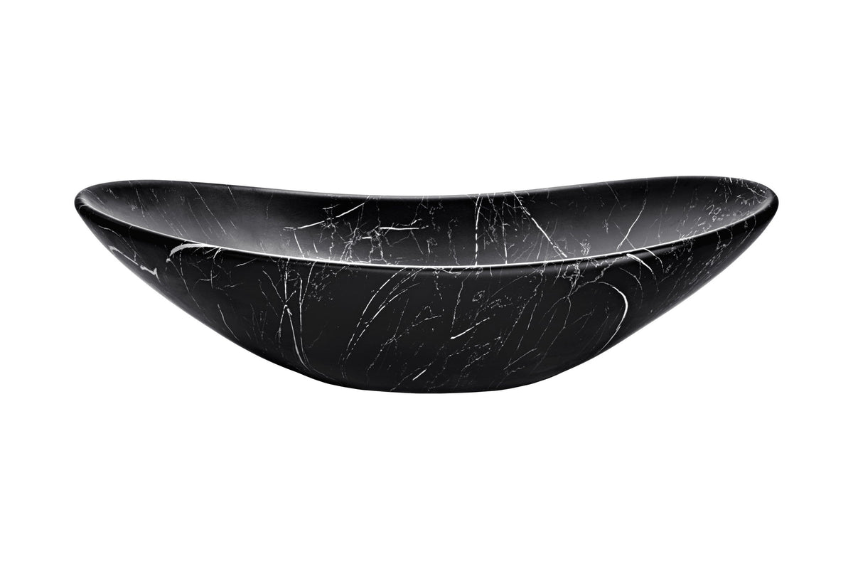 Lena Aufsatzwaschbecken – Schwarzer Marmor matt, 61,5 cm