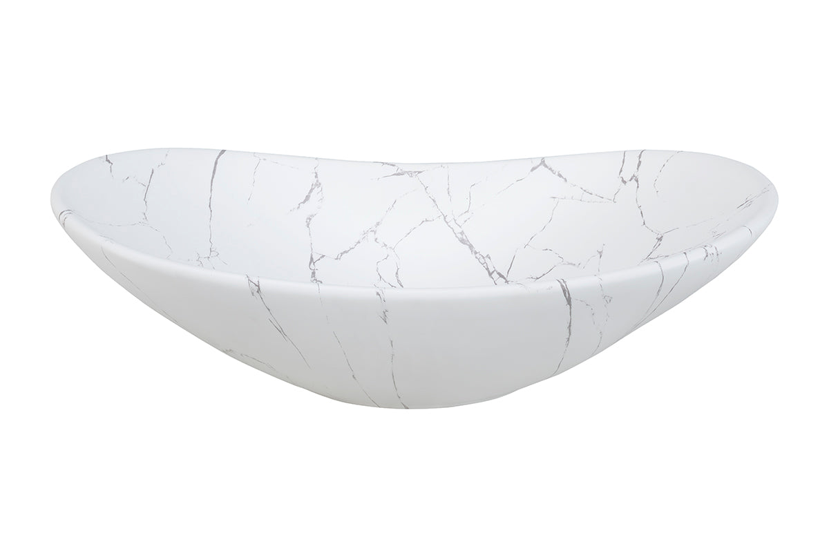 Waschbecken Lena – Mattweißer Marmor, 61,5 cm