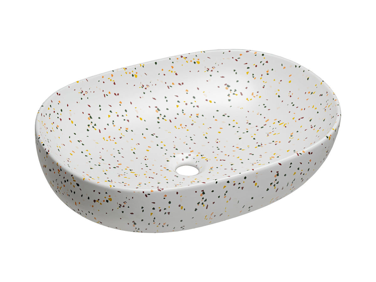 Lili Aufsatzwaschbecken – Matt Terrazzo, 60 cm