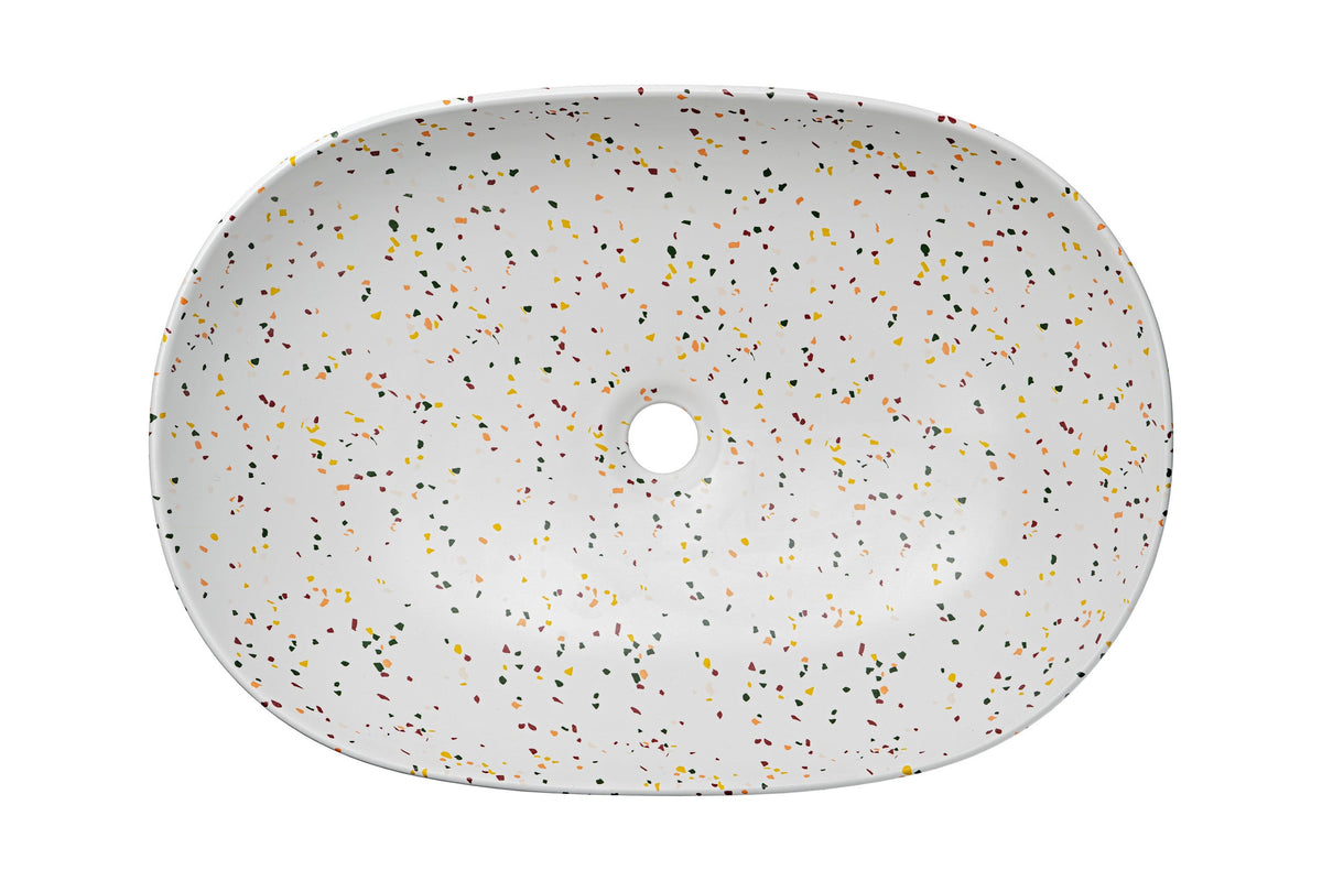 Lili Aufsatzwaschbecken – Matt Terrazzo, 60 cm
