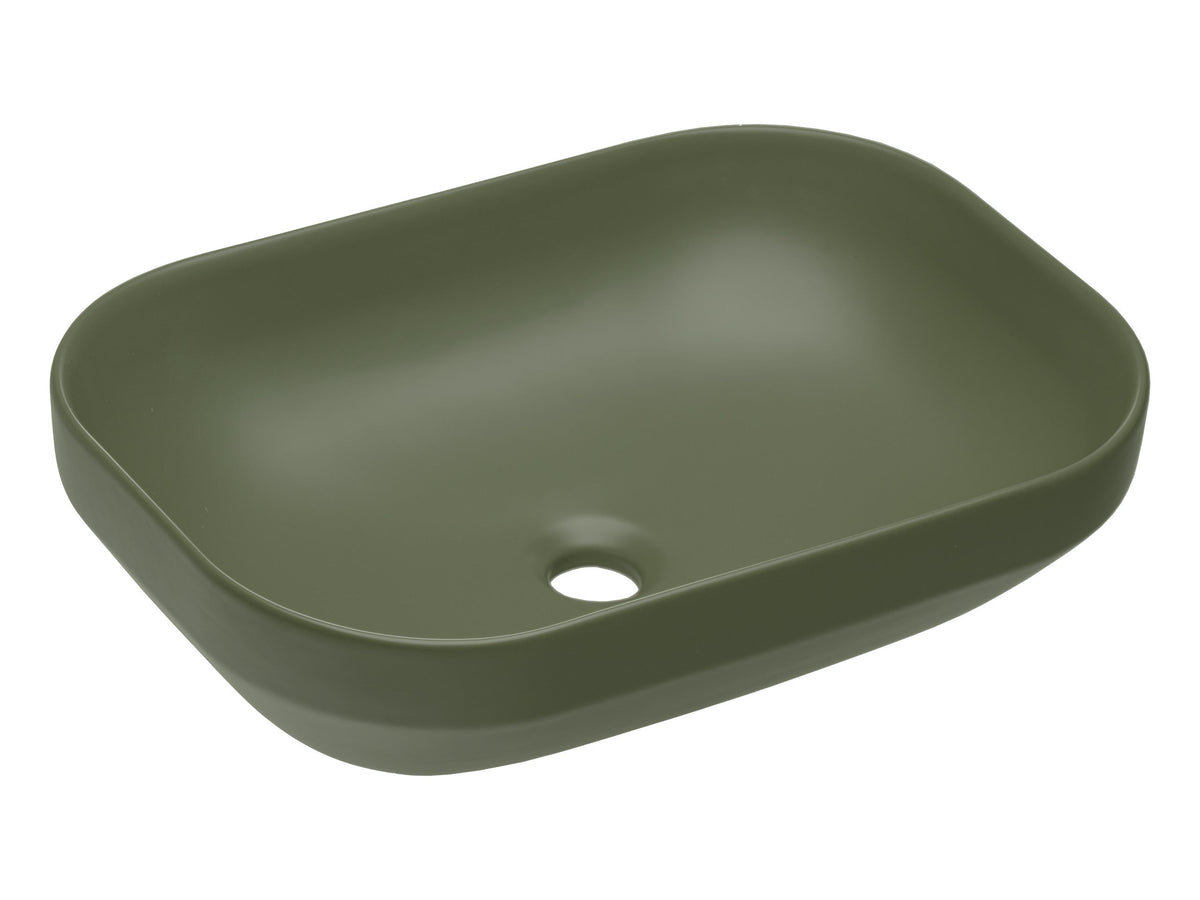 Neli Aufsatzwaschbecken – Matt Forest Green, 61 x 38 cm