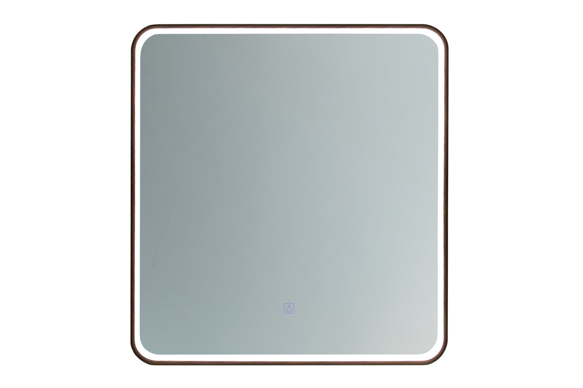 Vega LU LED 60 – Rectangular LED Bathroom Mirror with Black Frame, 60 × 65 cm