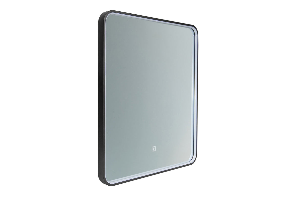 Vega LU LED 65 – Rectangular LED Bathroom Mirror with Black Frame, 65 × 80 cm
