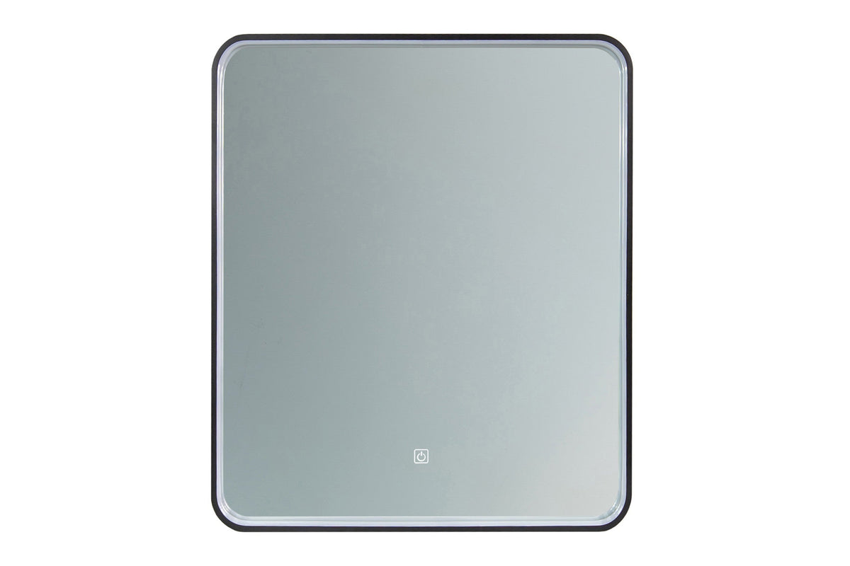 Vega LU LED 65 – Rectangular LED Bathroom Mirror with Black Frame, 65 × 80 cm