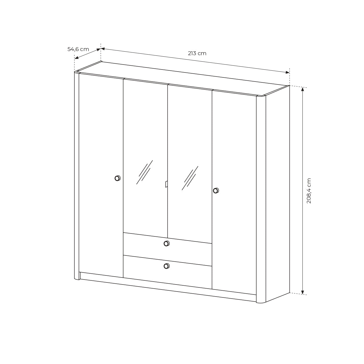 Lask Viki – 4-Door Wardrobe