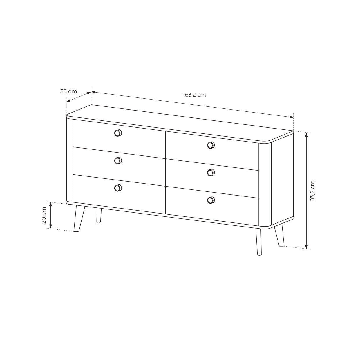 Lask Viki – Chest of Drawers 163 cm